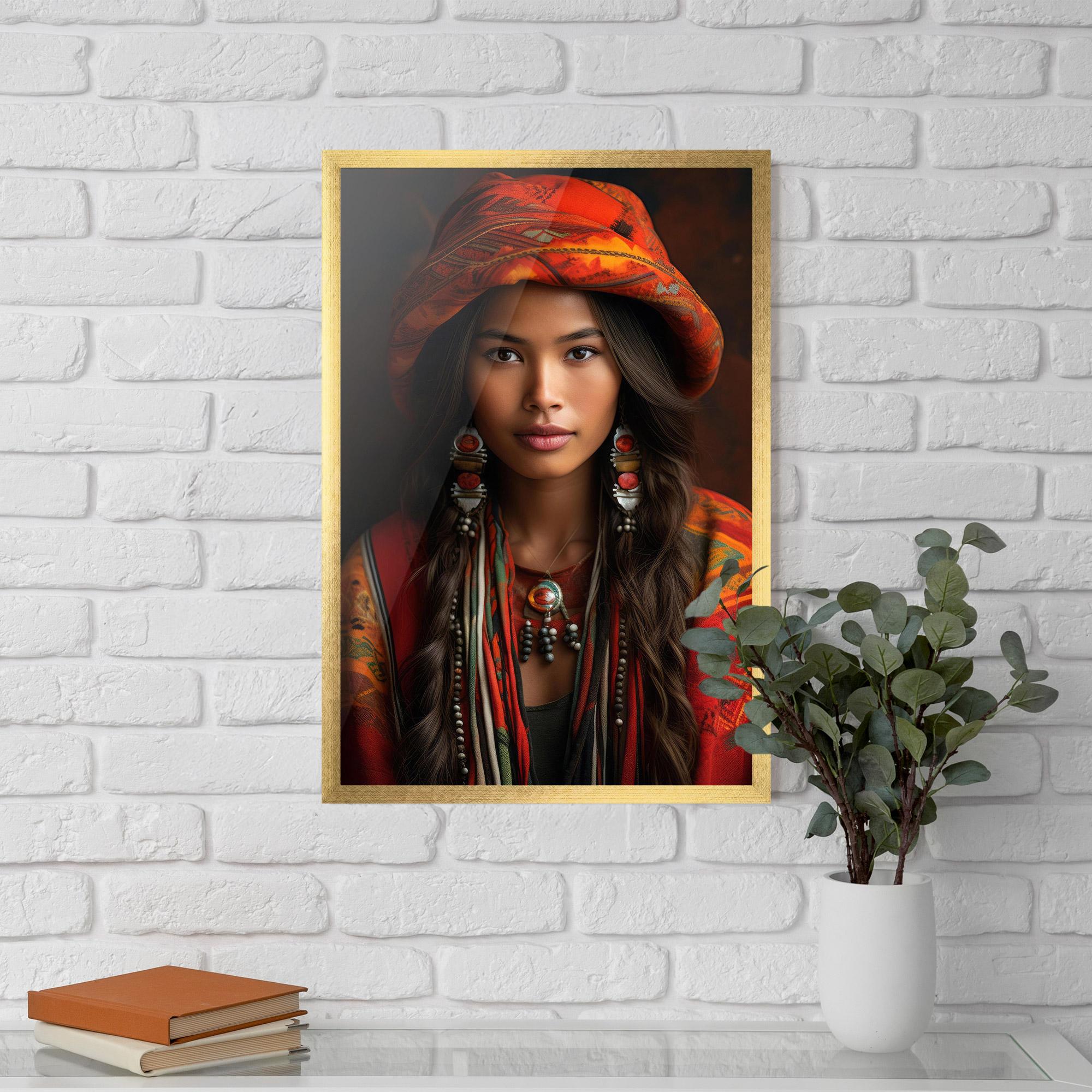 Gerahmte Poster Colorful Hat And Earrings mockup 5