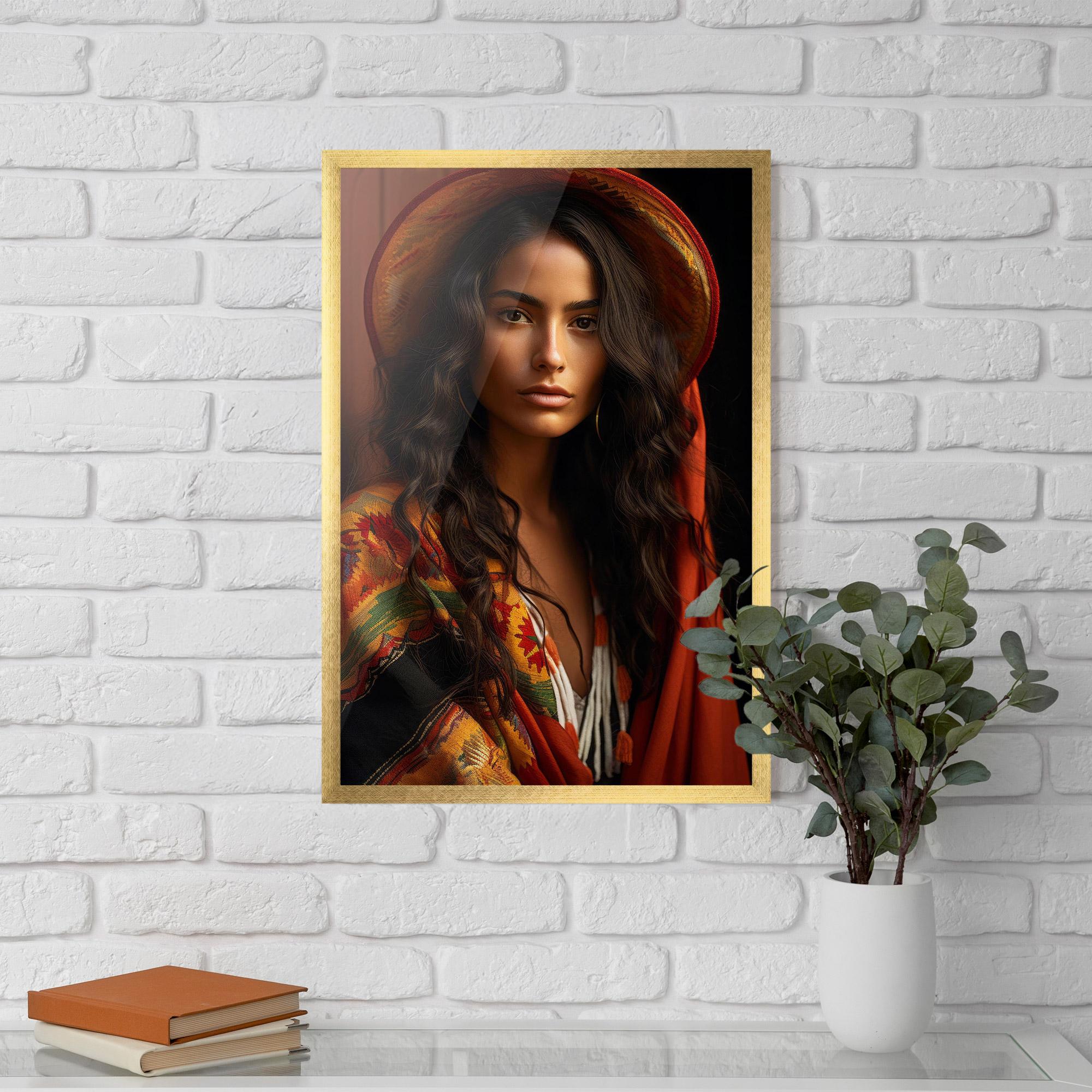 Gerahmte Poster Colorful Hat And Scarf mockup 5