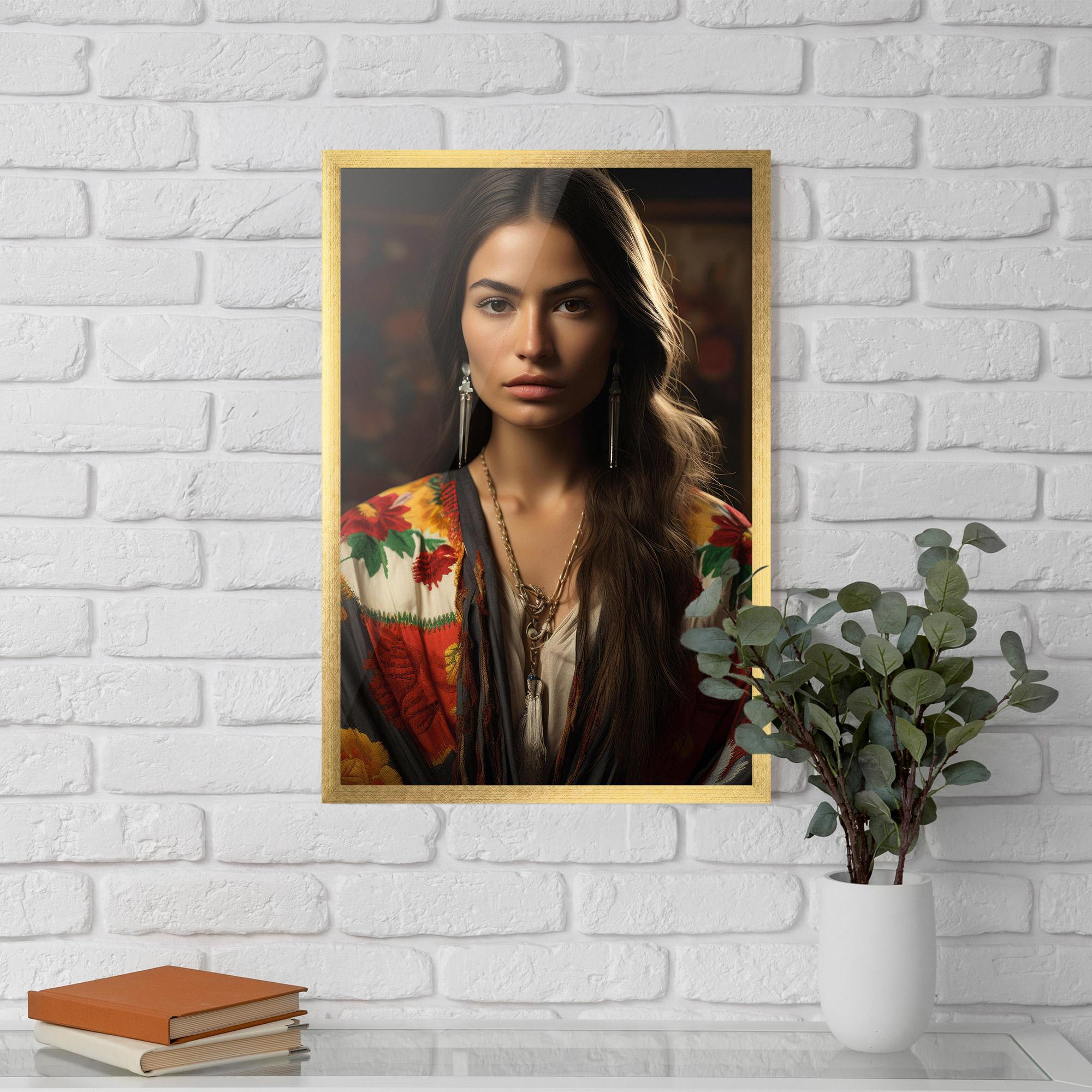Gerahmte Poster Colorful Shawl mockup 5