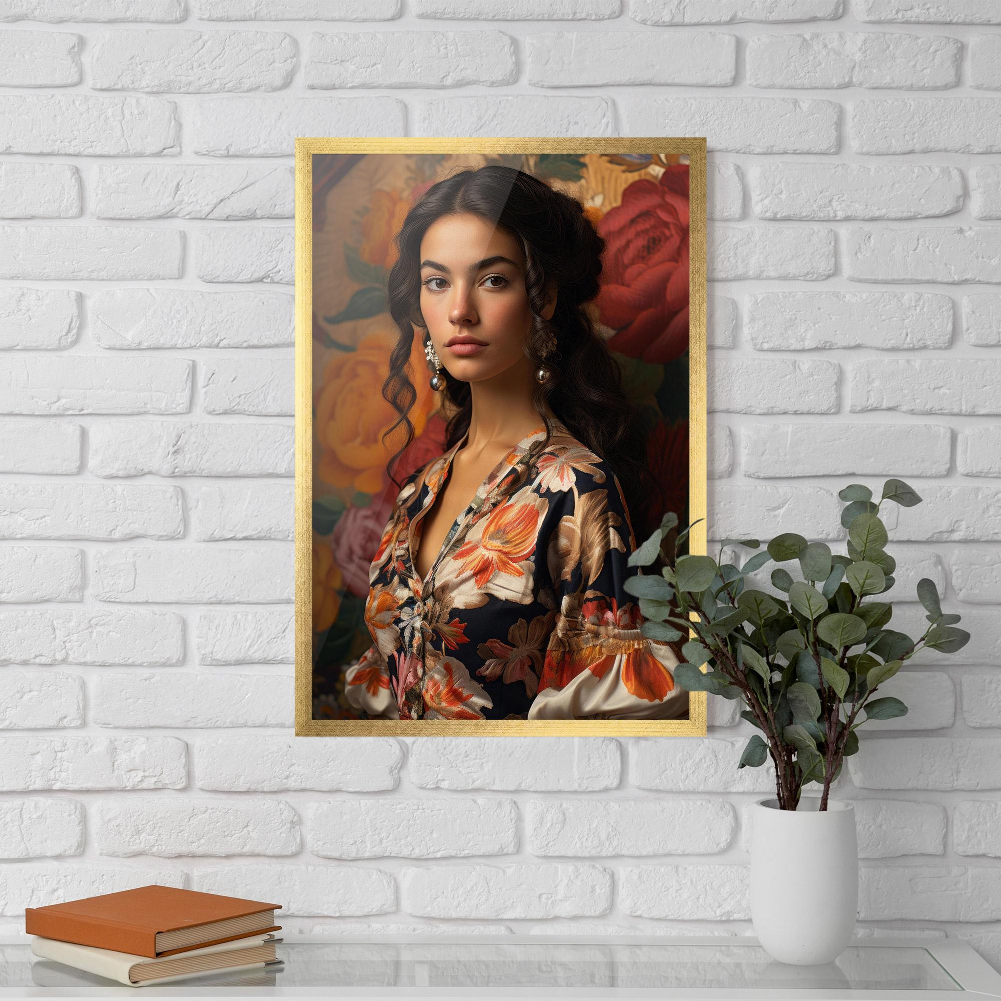 Gerahmte Poster Floral Dress Lady mockup 5