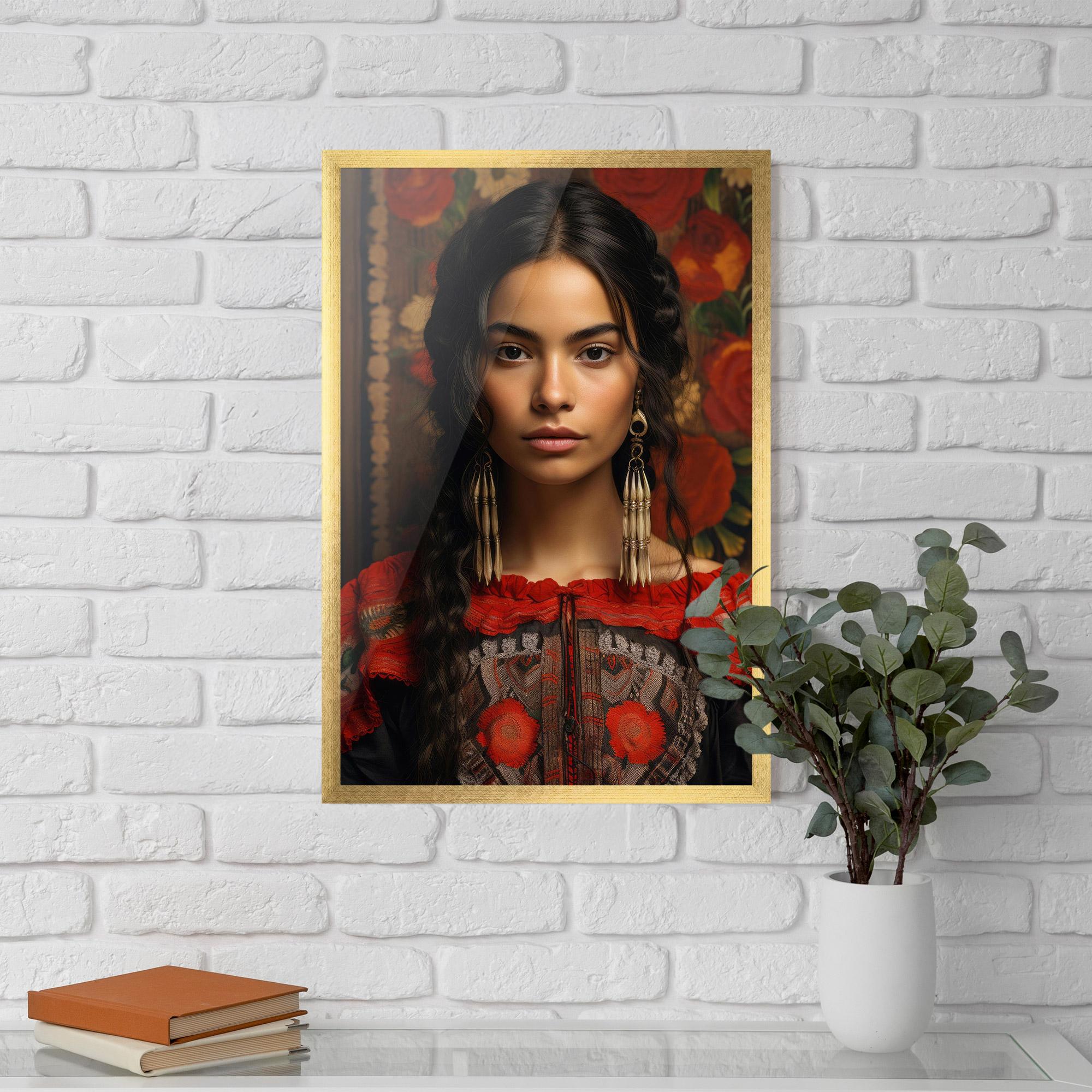 Gerahmte Poster Mexican Traditional Dress mockup 5