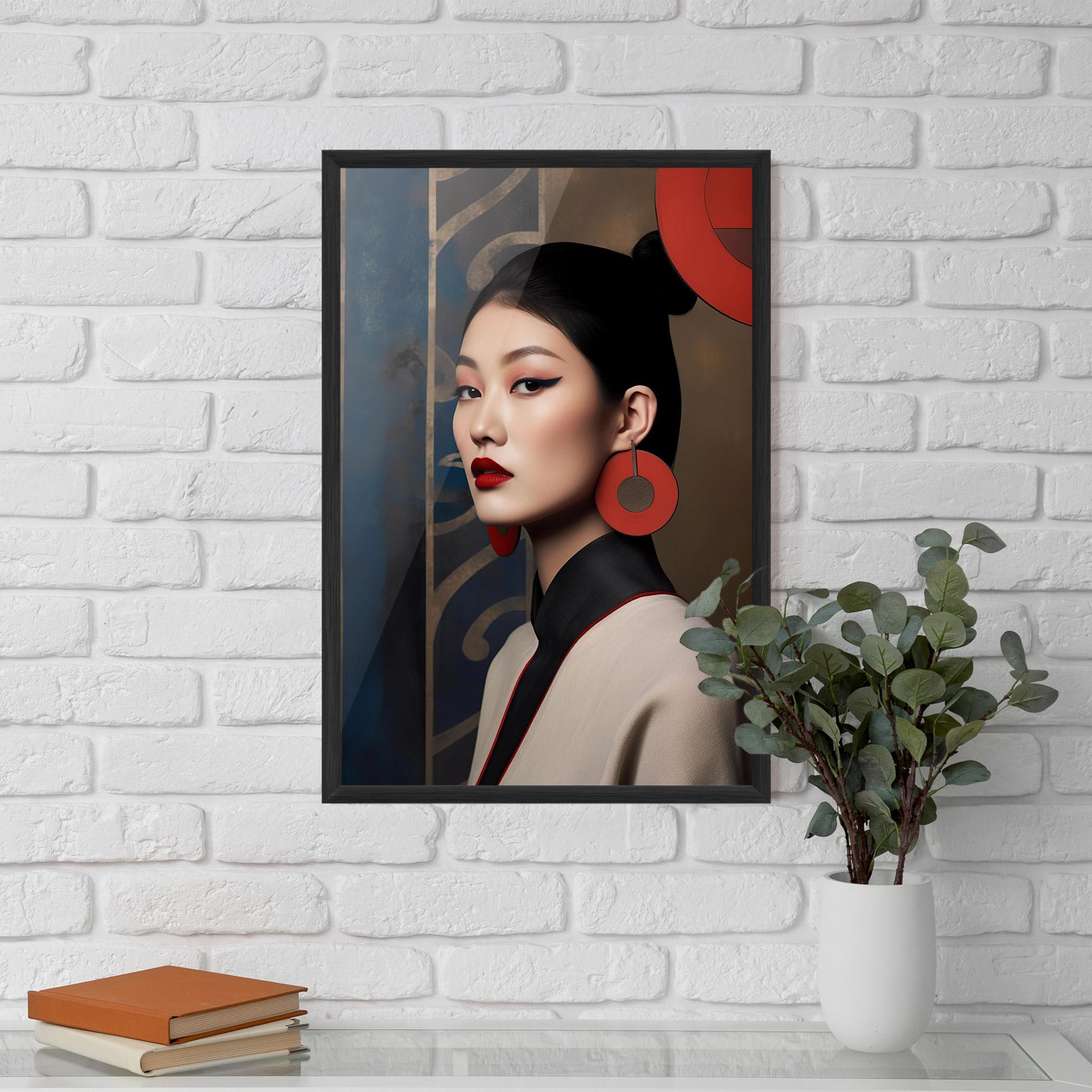 Gerahmte Poster Asian Big Earrings mockup 5