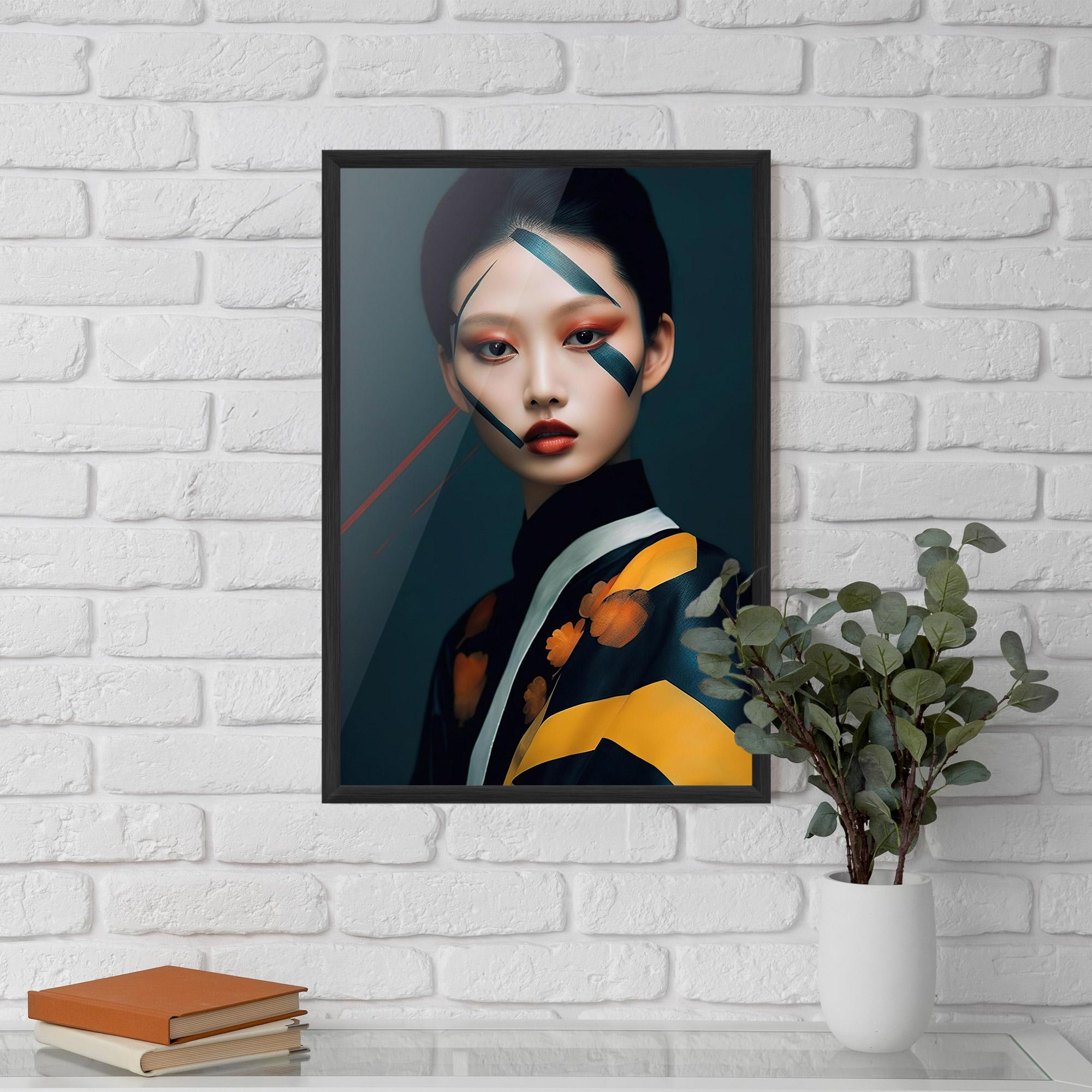 Gerahmte Poster Asian Painted Woman mockup 5