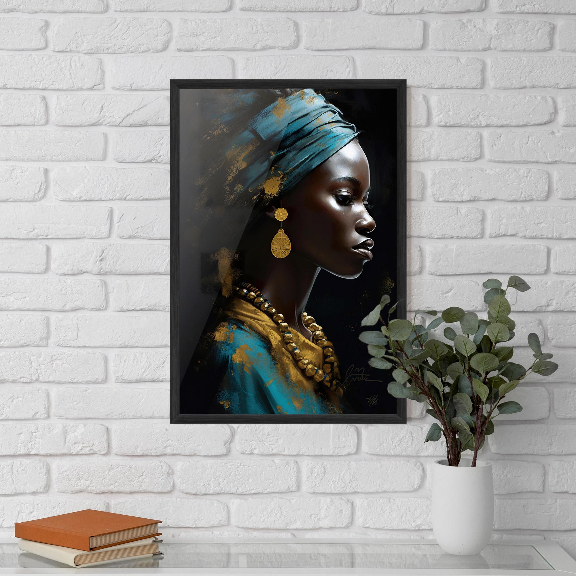 Gerahmte Poster Blue Turban mockup 5