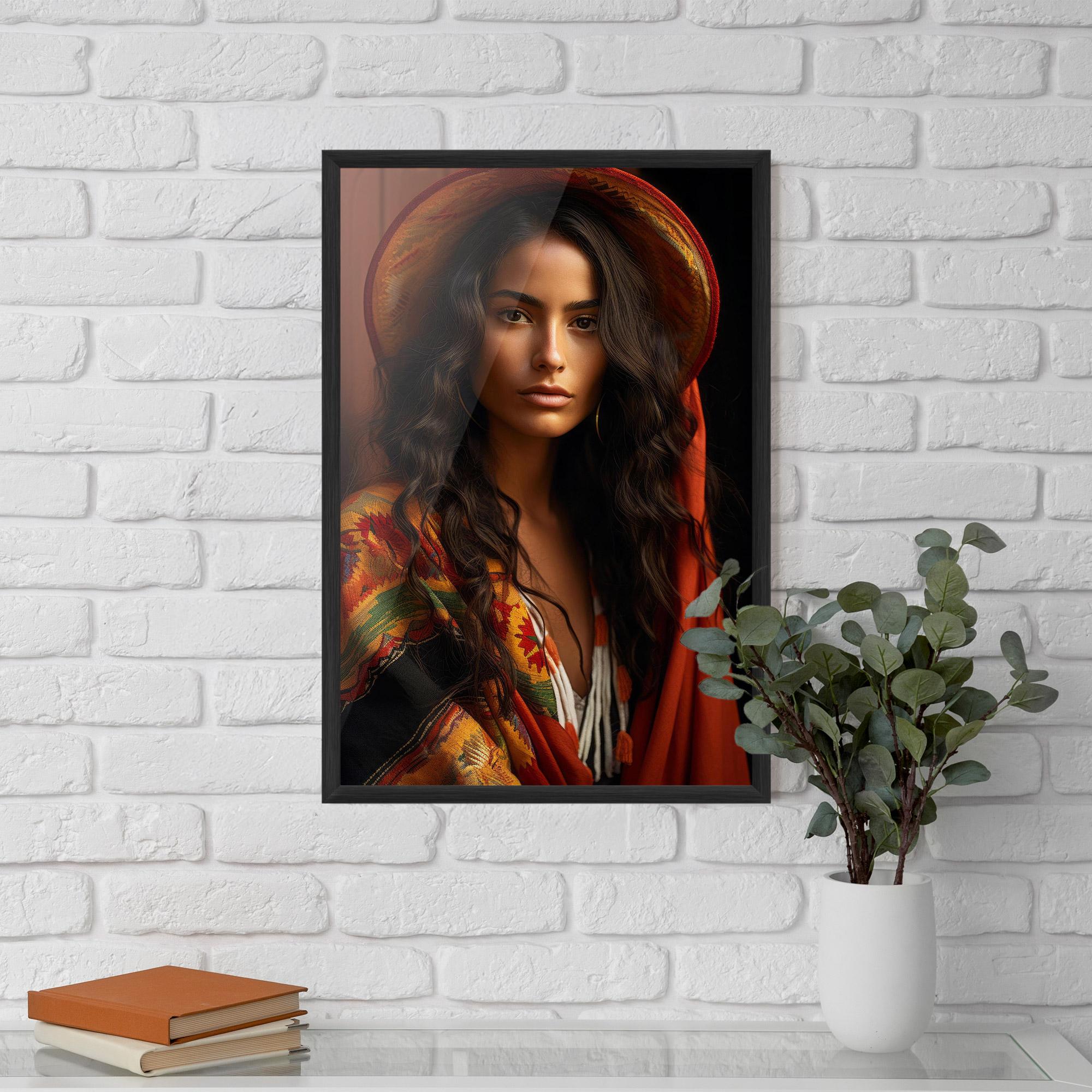 Gerahmte Poster Colorful Hat And Scarf mockup 5