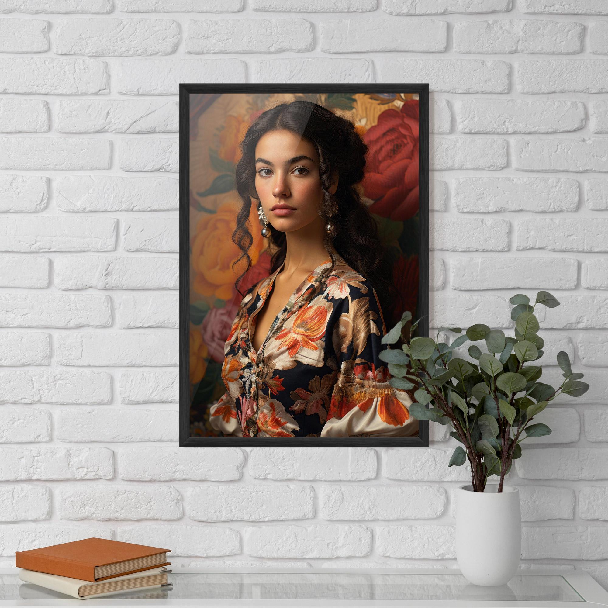 Gerahmte Poster Floral Dress Lady mockup 5