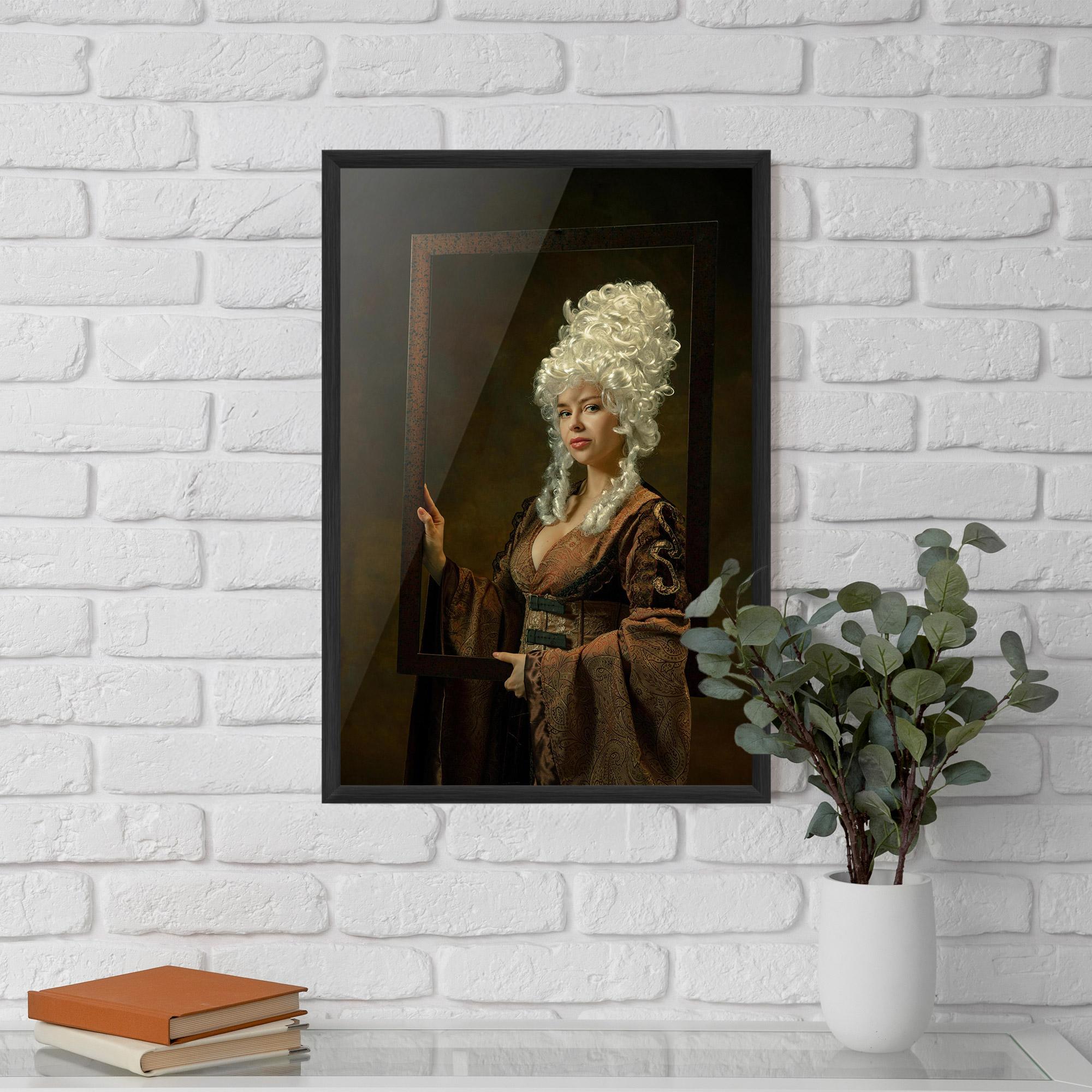 Gerahmte Poster Medieval Young Woman mockup 5