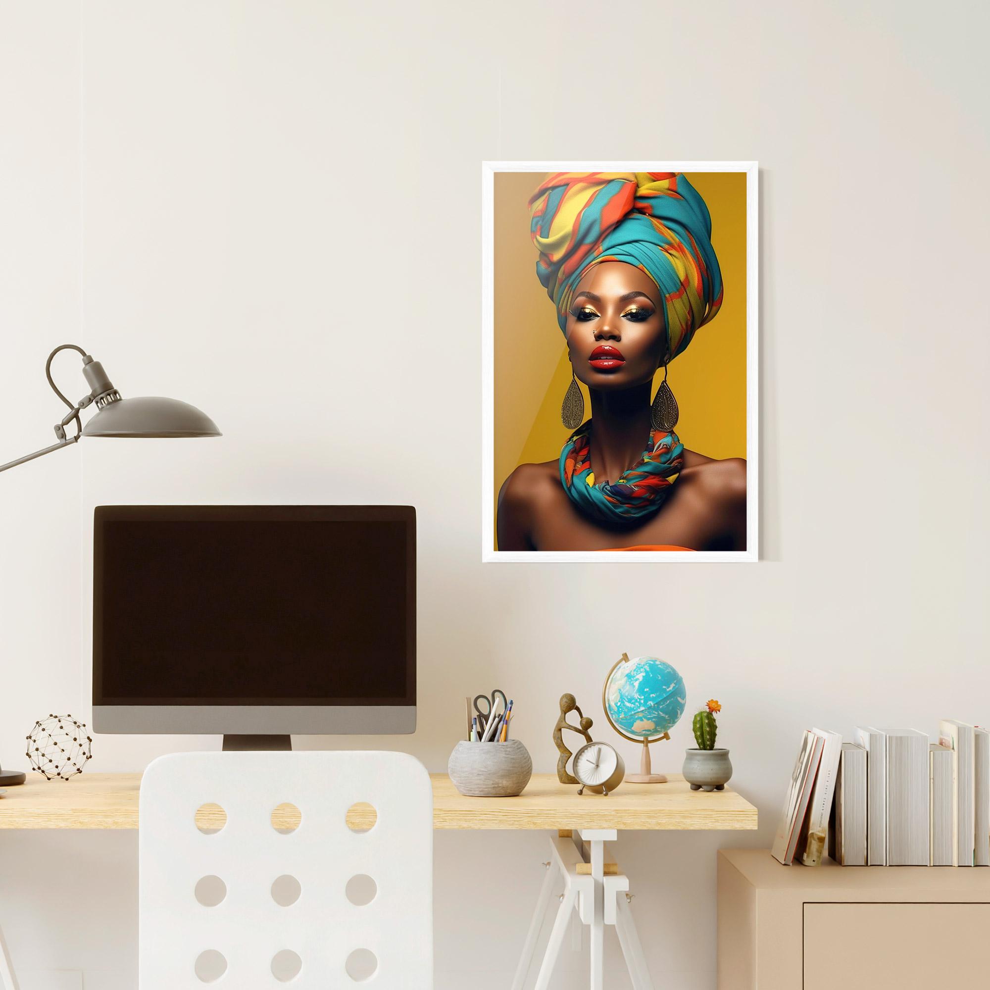 Gerahmte Poster African Yellow Portrait mockup 6