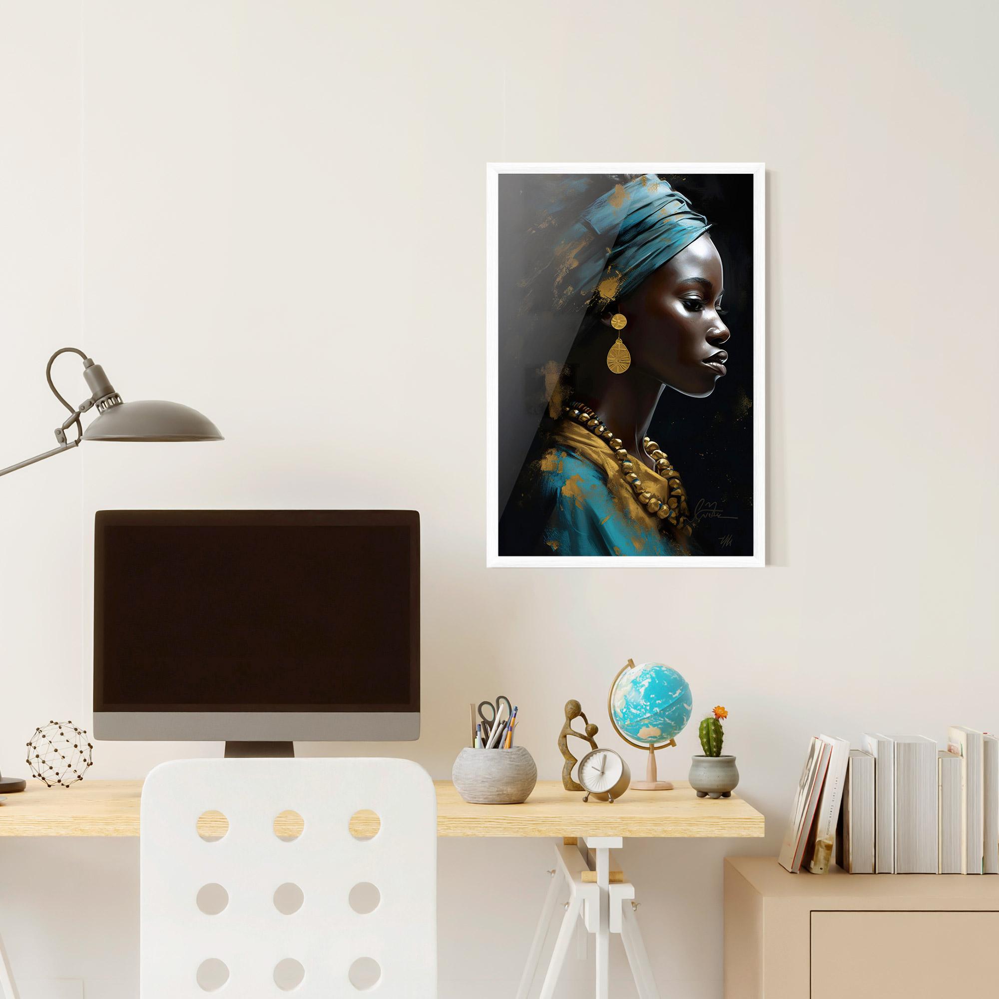Gerahmte Poster Blue Turban mockup 6