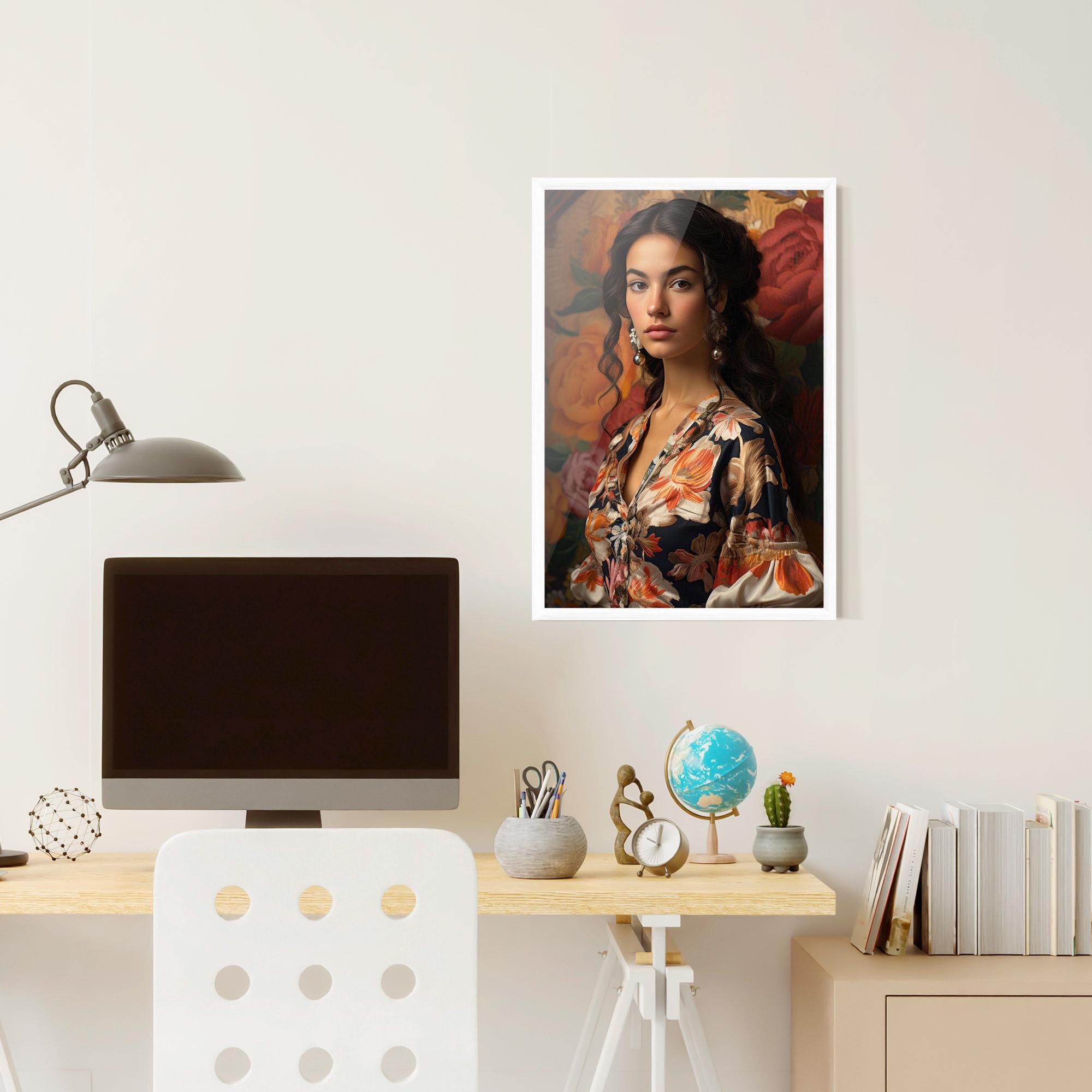 Gerahmte Poster Floral Dress Lady mockup 6