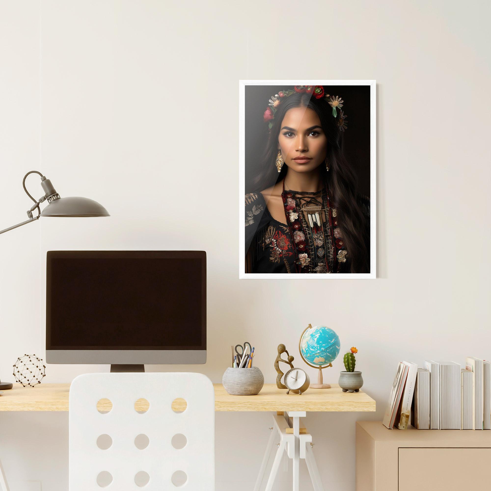 Gerahmte Poster Native American Long Hair mockup 6