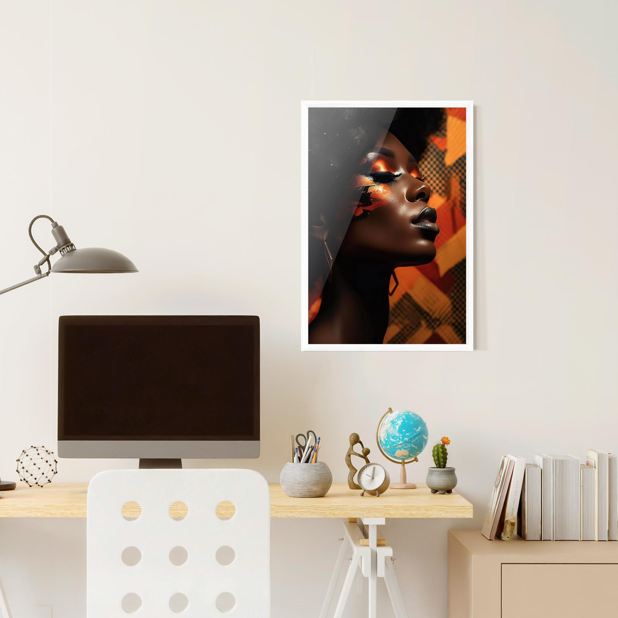 Gerahmte Poster Orange African Makeup mockup 6
