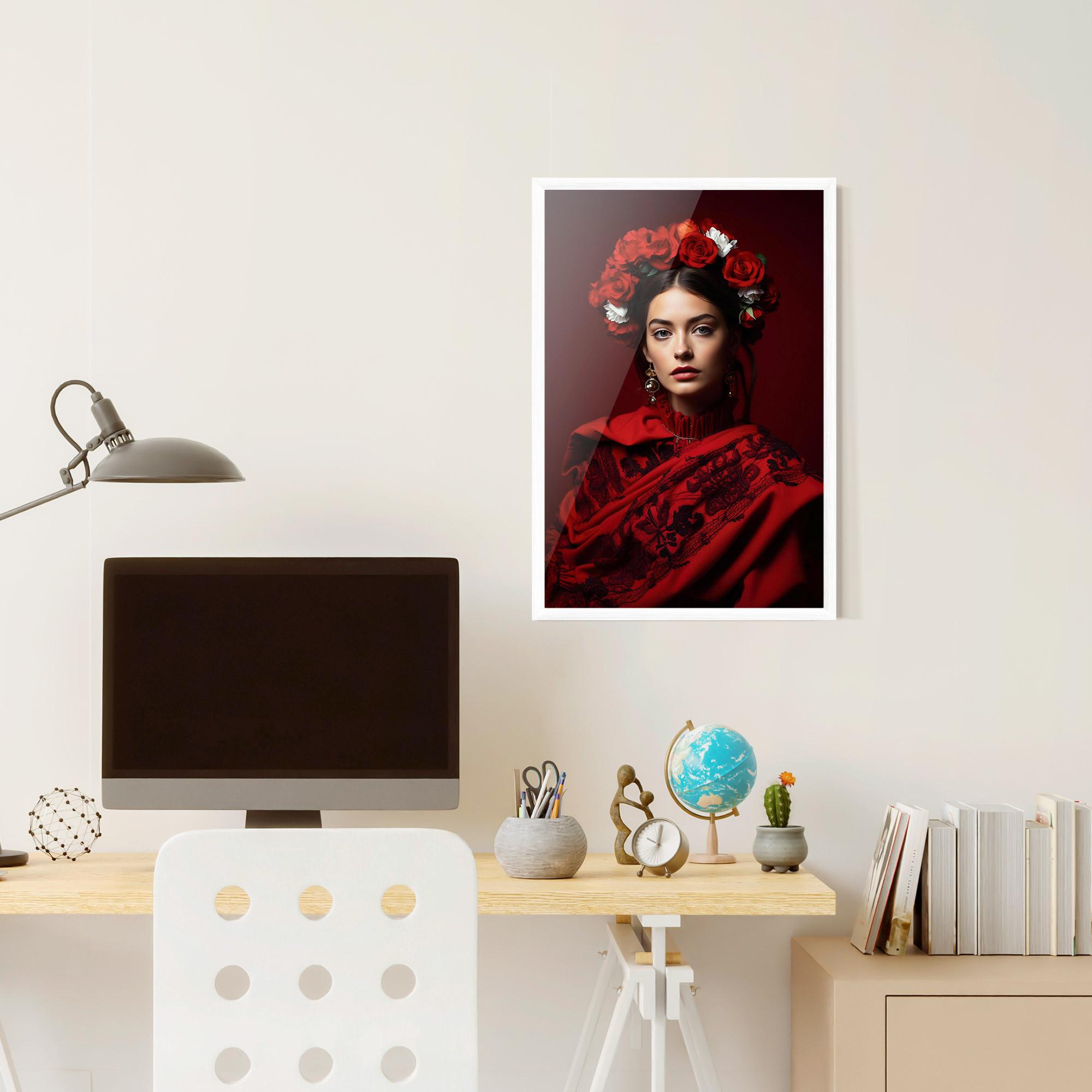 Gerahmte Poster Posing With Roses mockup 6