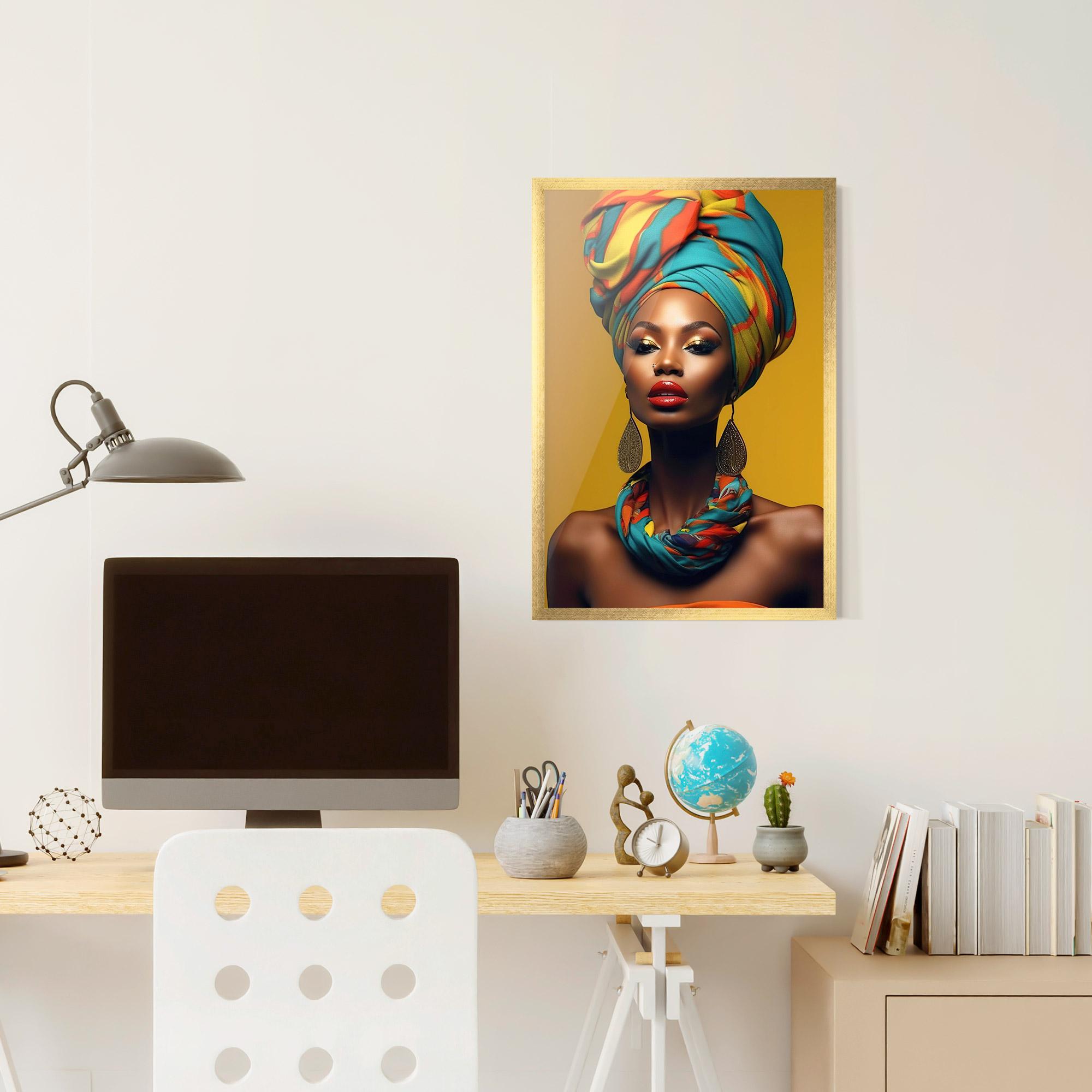 Gerahmte Poster African Yellow Portrait mockup 6