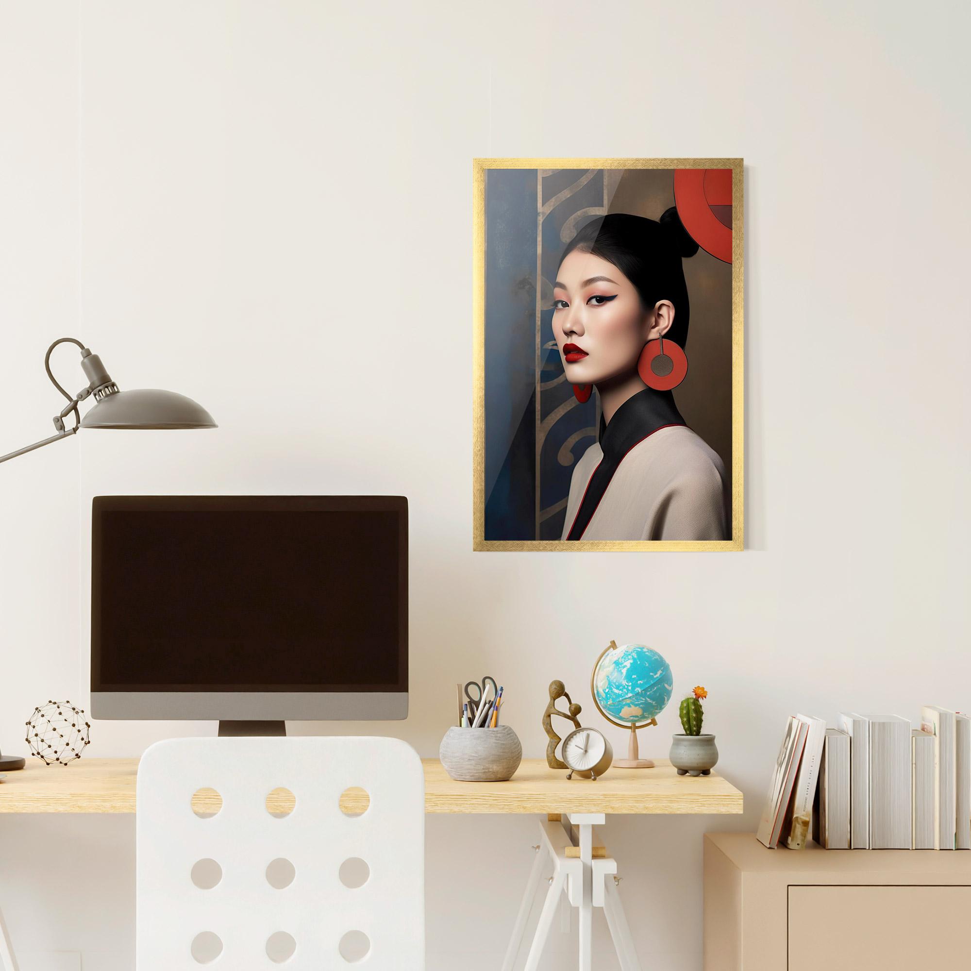 Gerahmte Poster Asian Big Earrings mockup 6