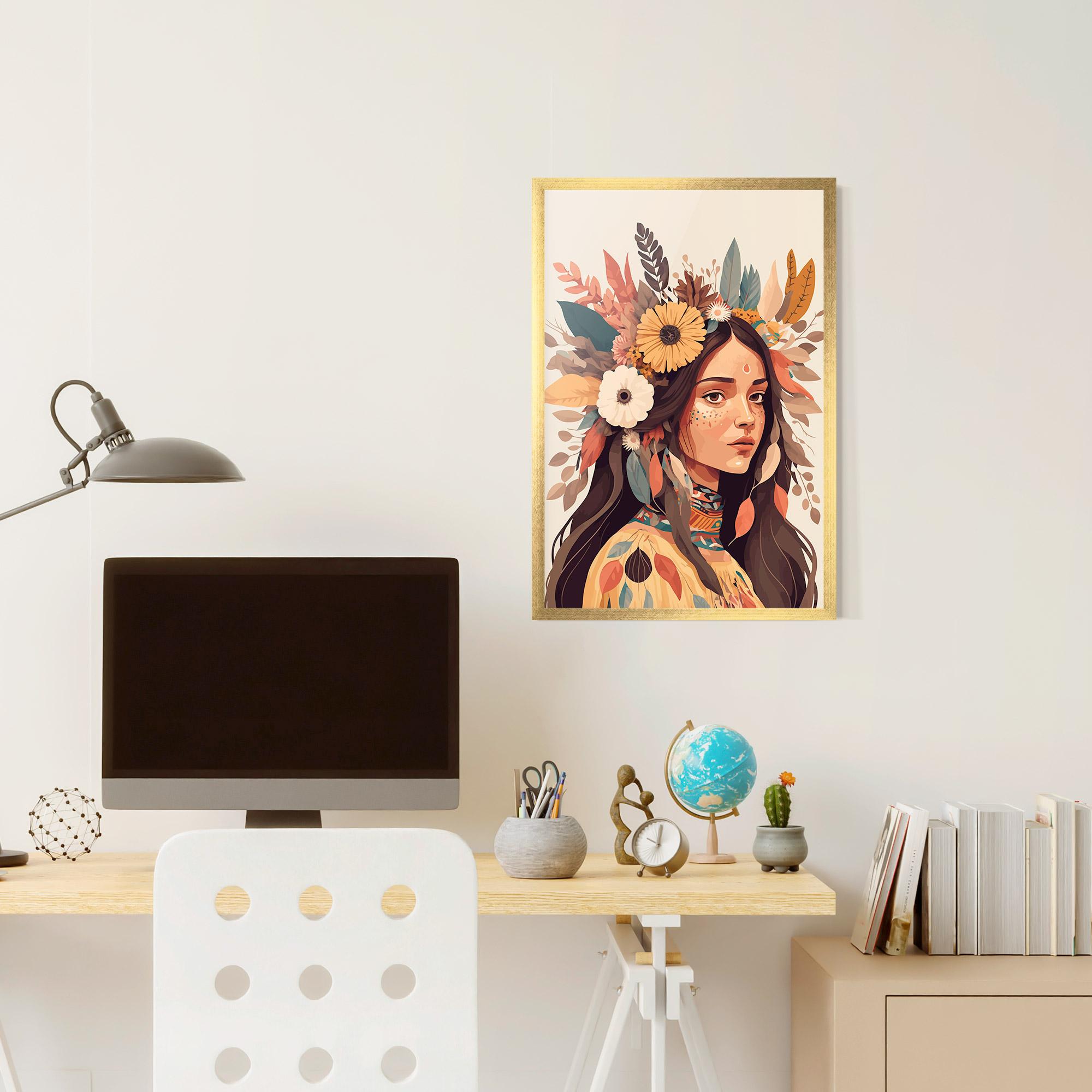 Gerahmte Poster Boho Girl mockup 6