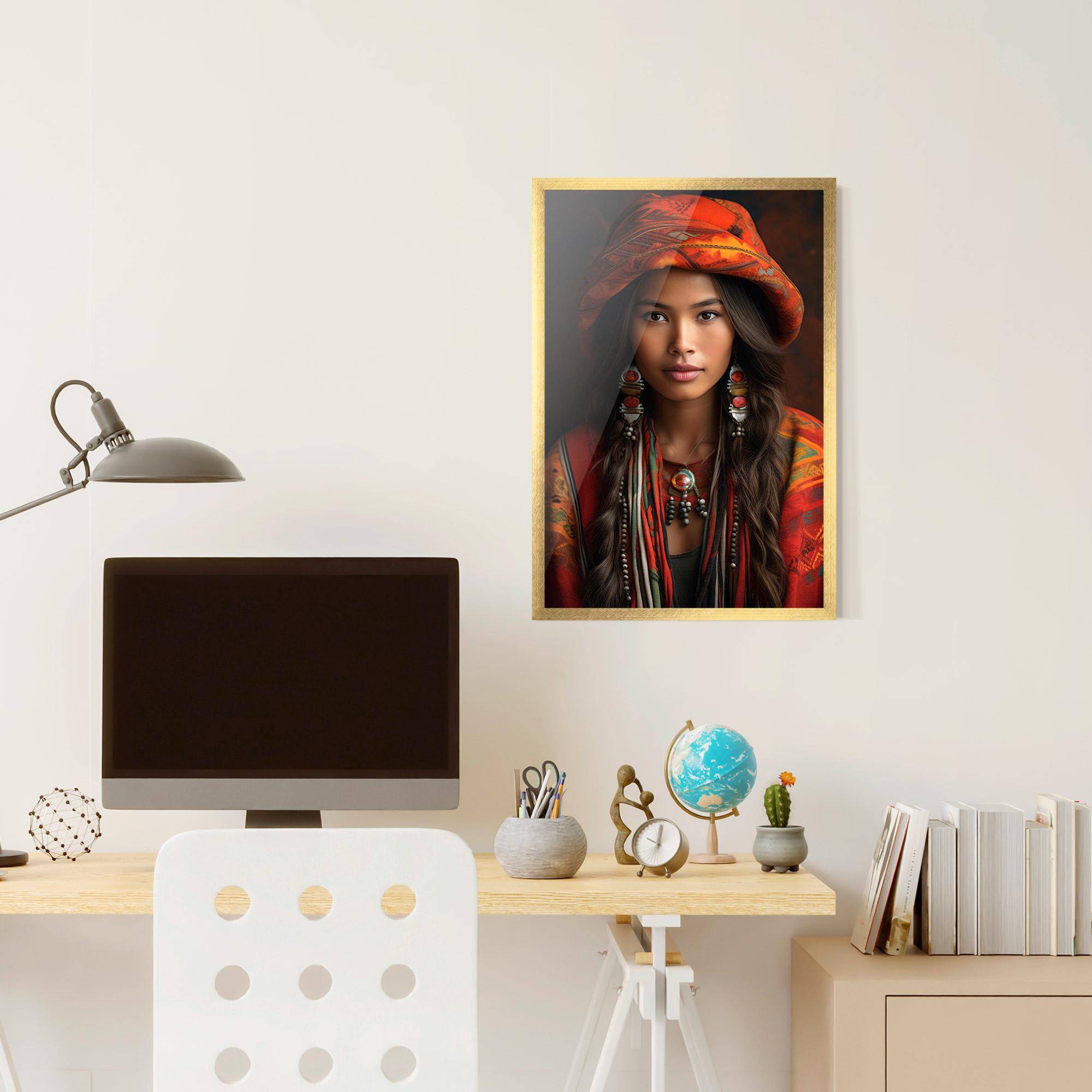 Gerahmte Poster Colorful Hat And Earrings mockup 6