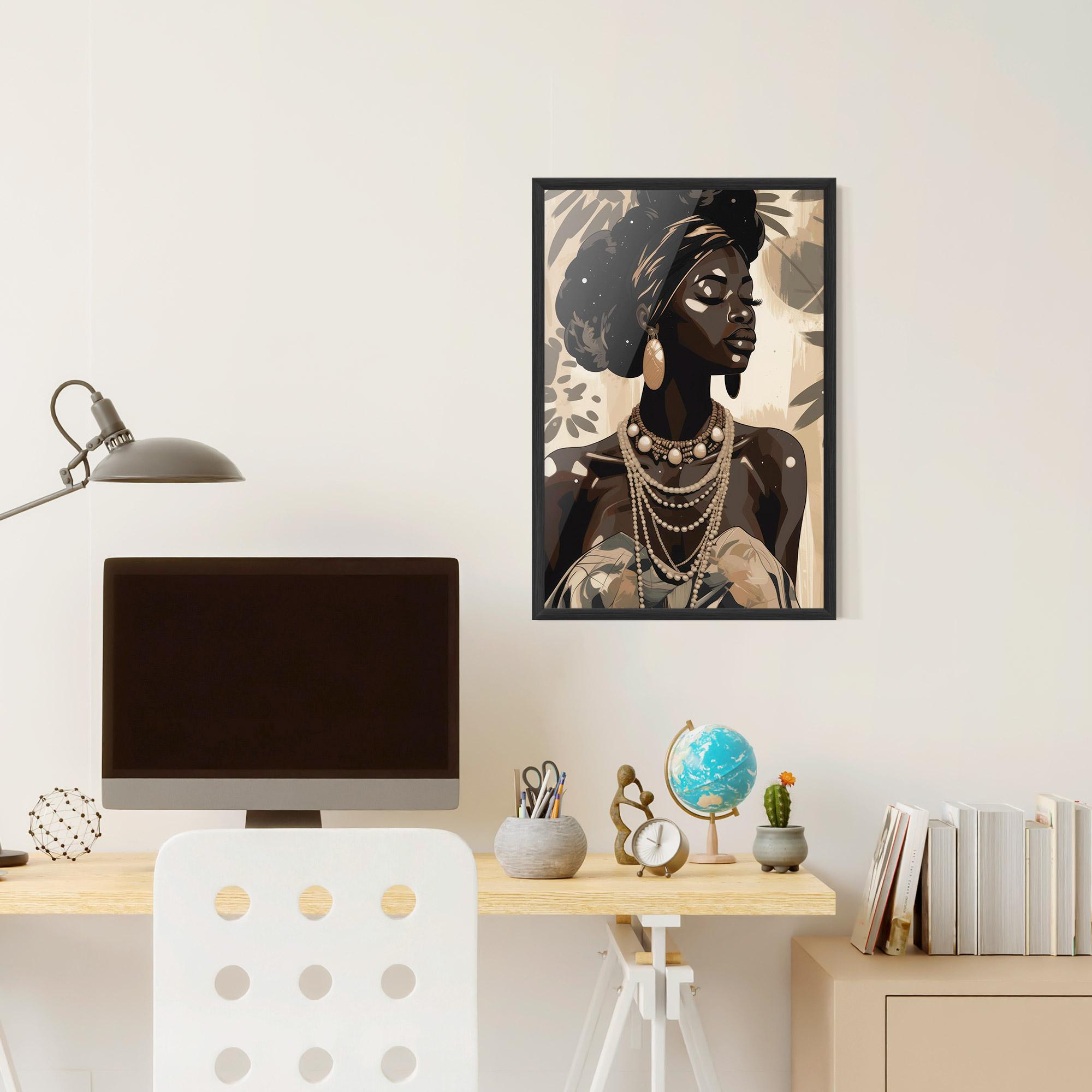 Gerahmte Poster African Woman On Cream mockup 6