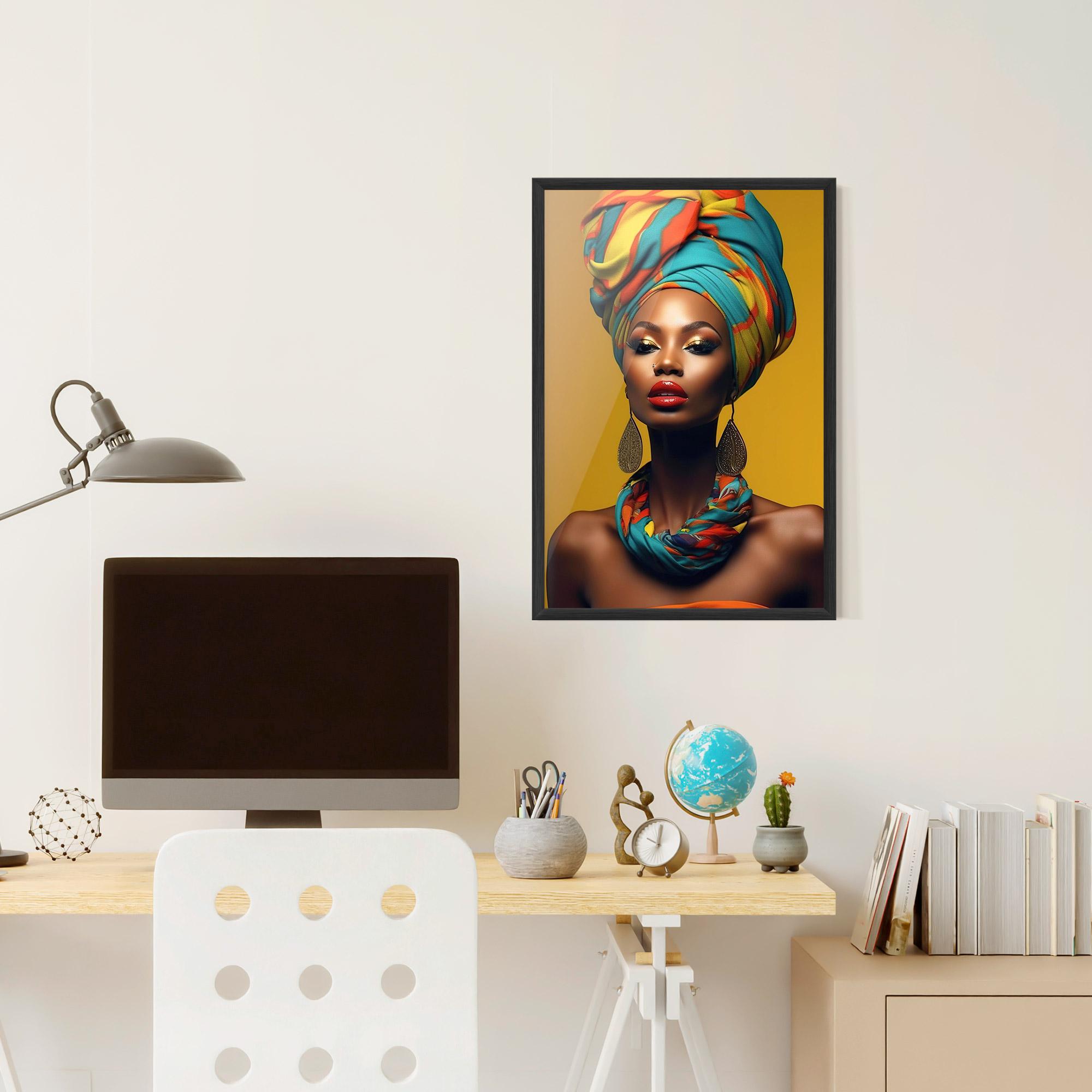 Gerahmte Poster African Yellow Portrait mockup 6