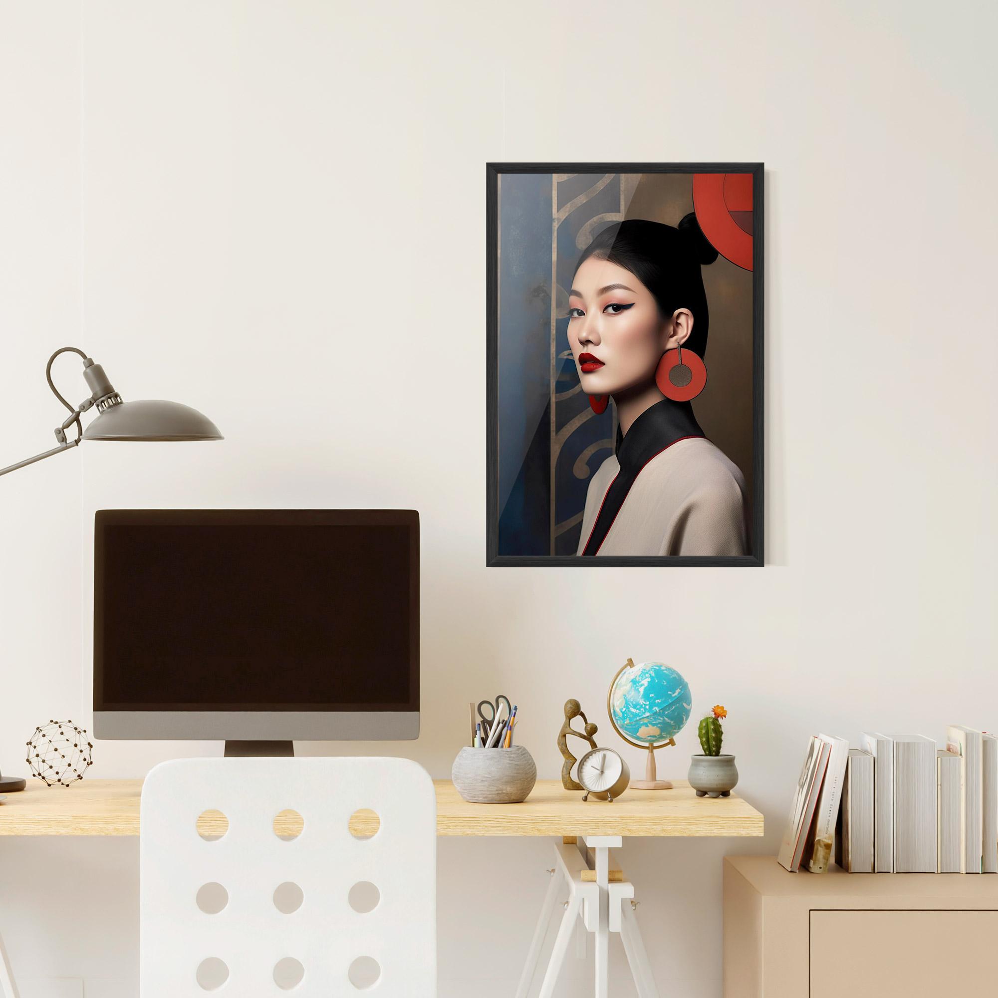 Gerahmte Poster Asian Big Earrings mockup 6