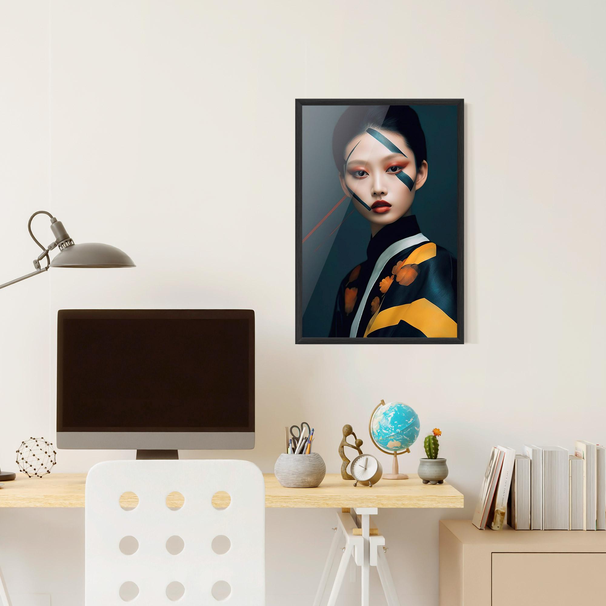 Gerahmte Poster Asian Painted Woman mockup 6