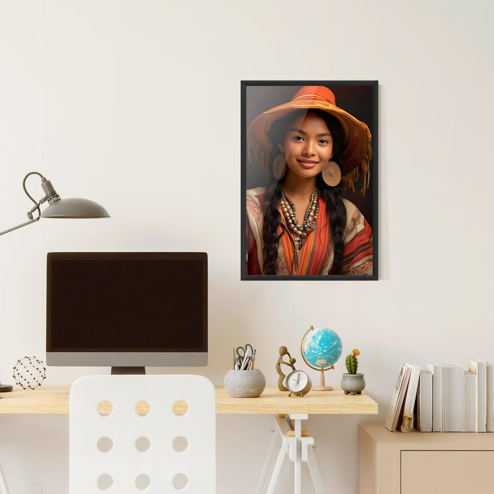 Gerahmte Poster Colorful Earrings And Hat mockup 6