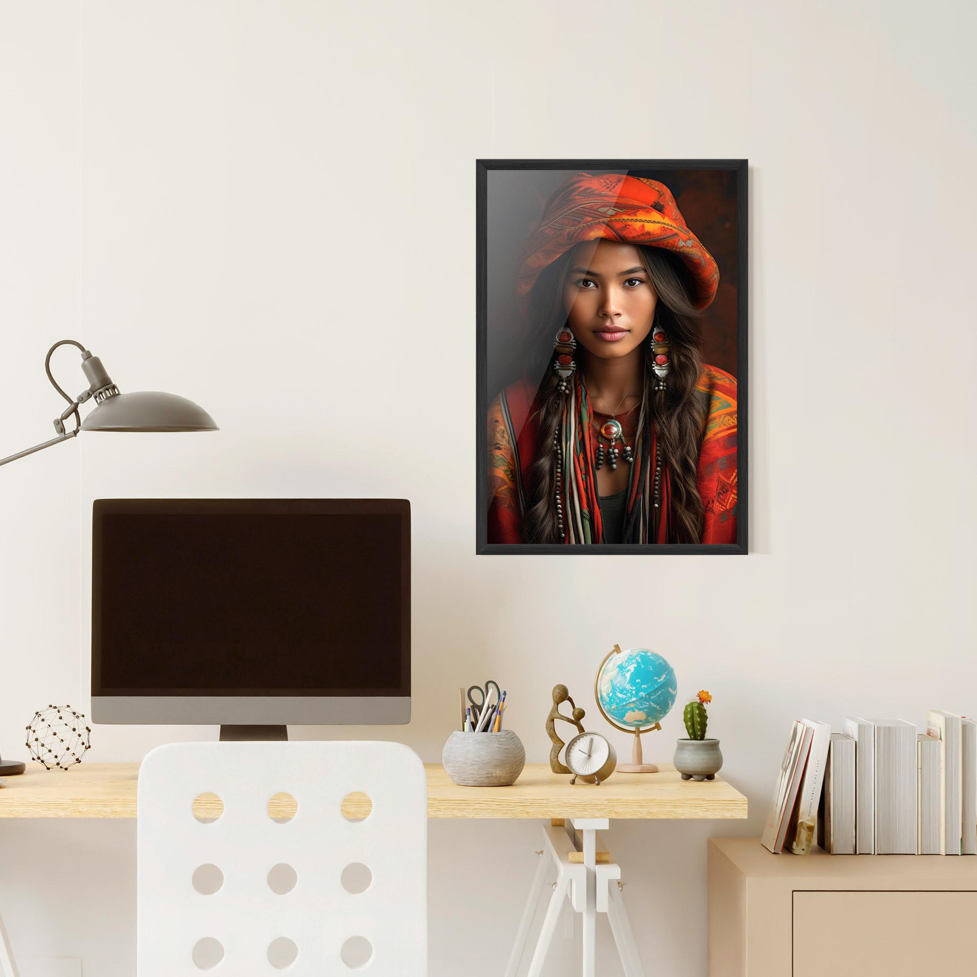Gerahmte Poster Colorful Hat And Earrings mockup 6