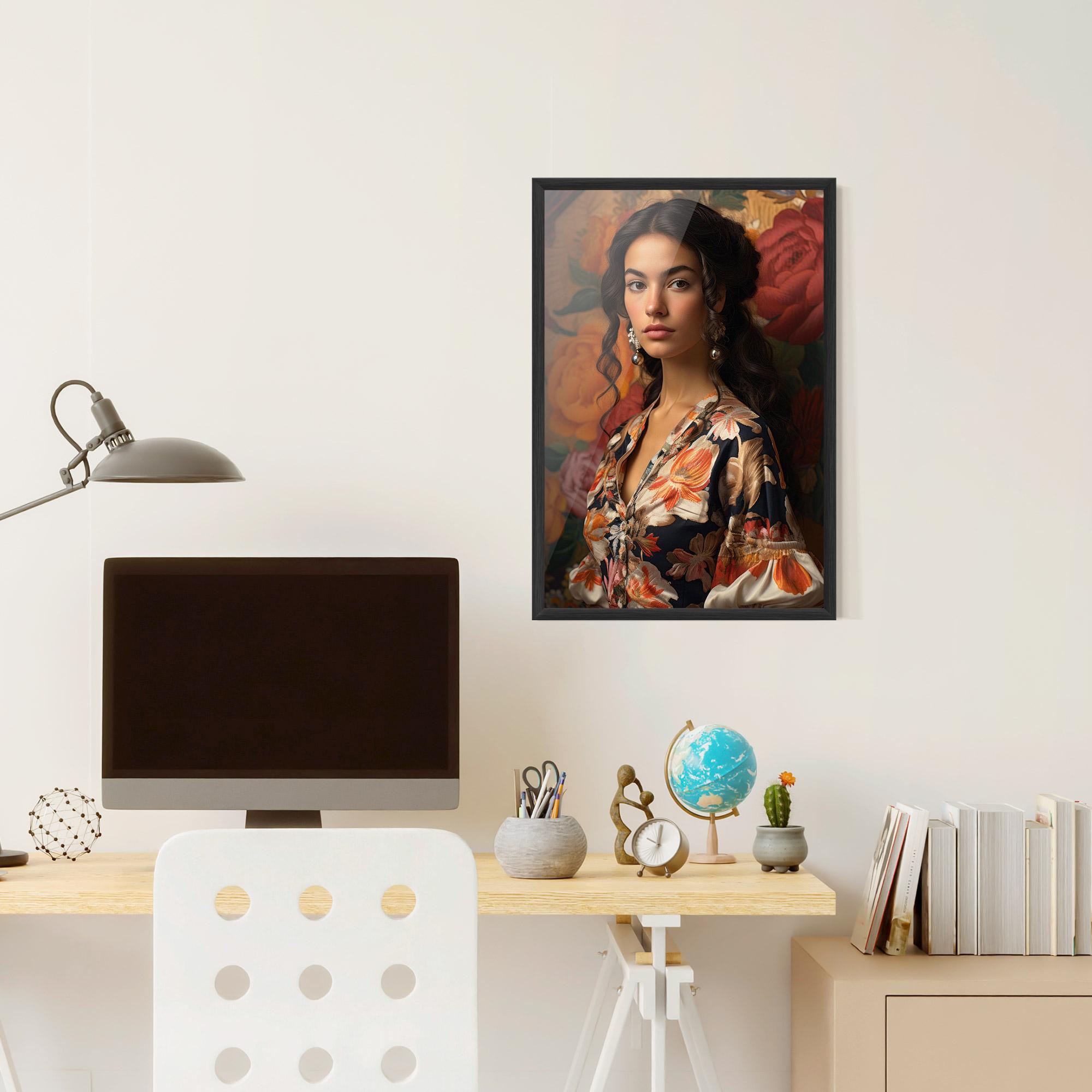 Gerahmte Poster Floral Dress Lady mockup 6