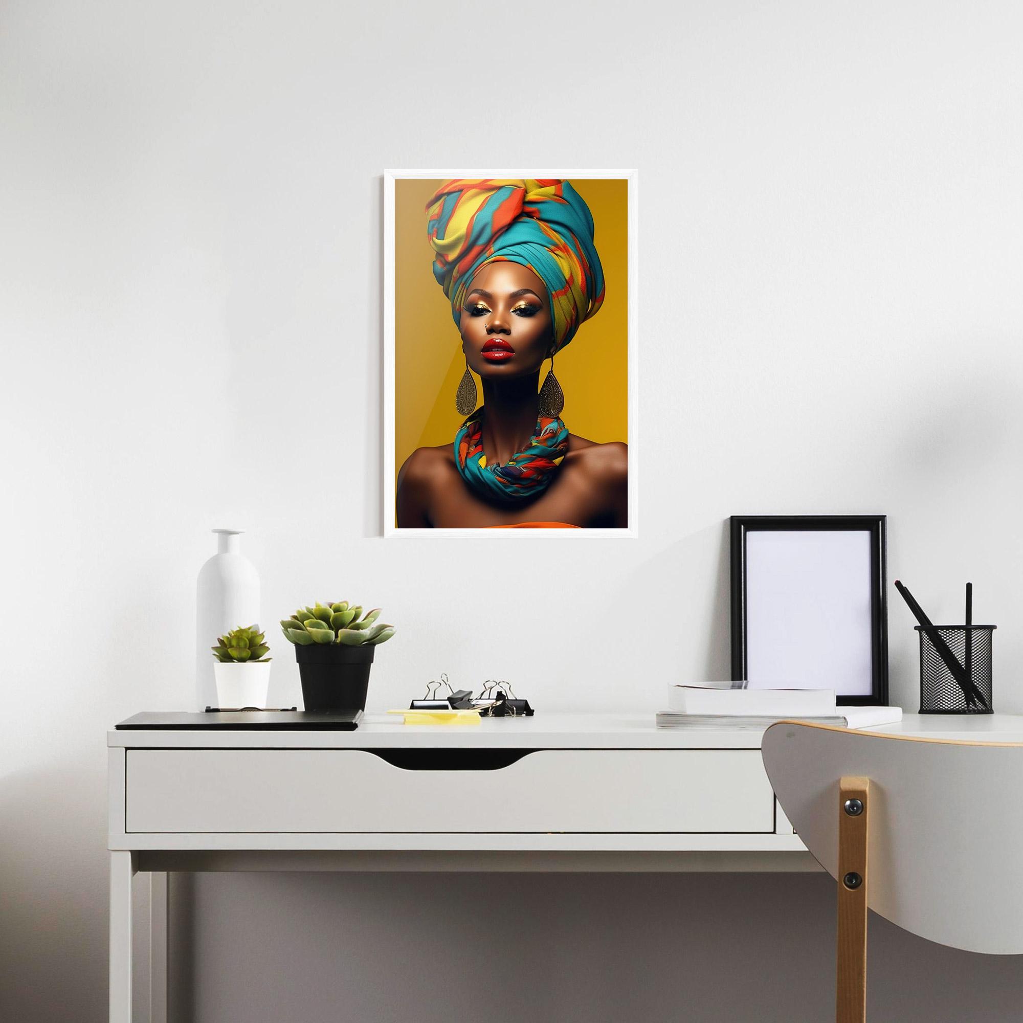 Gerahmte Poster African Yellow Portrait mockup 7