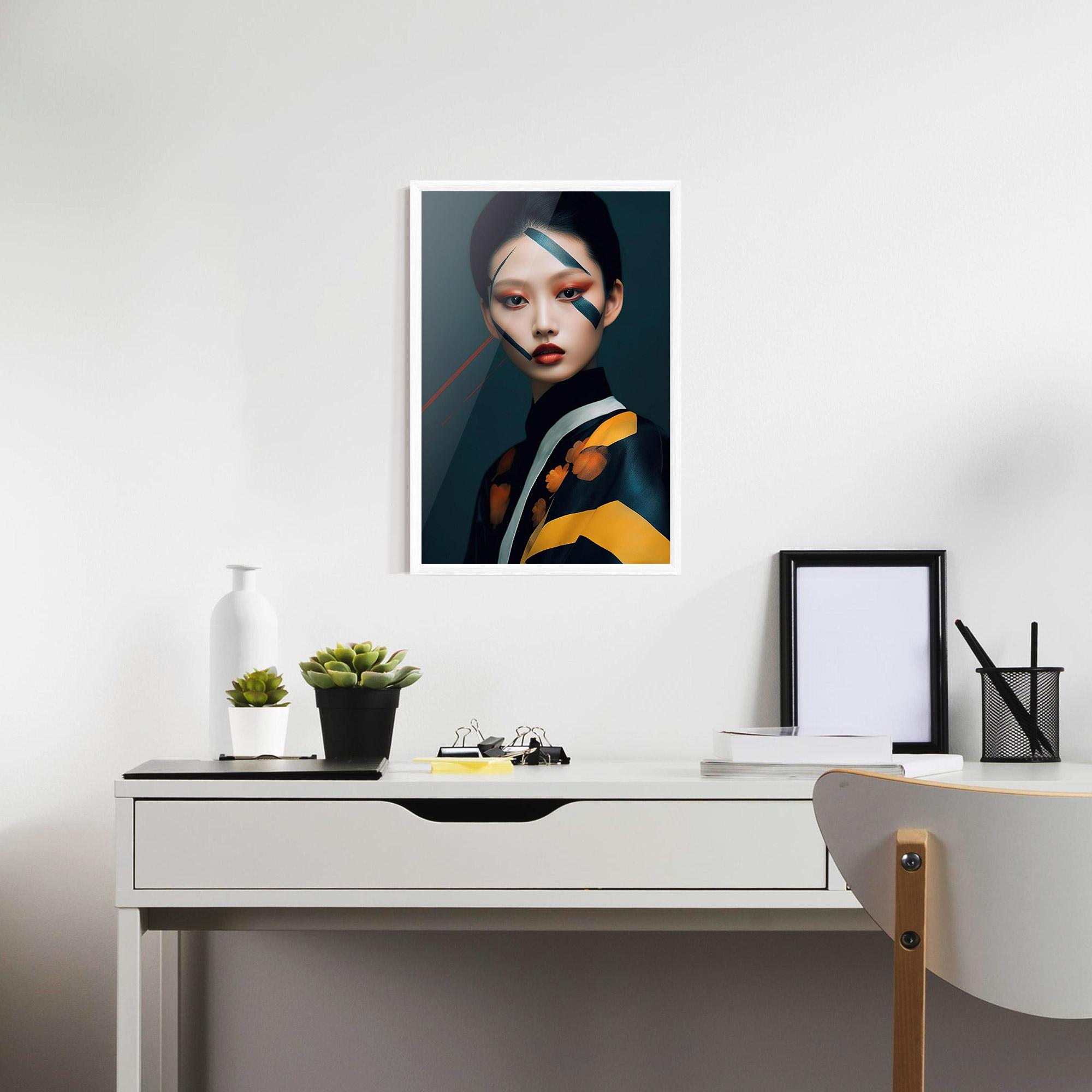 Gerahmte Poster Asian Painted Woman mockup 7