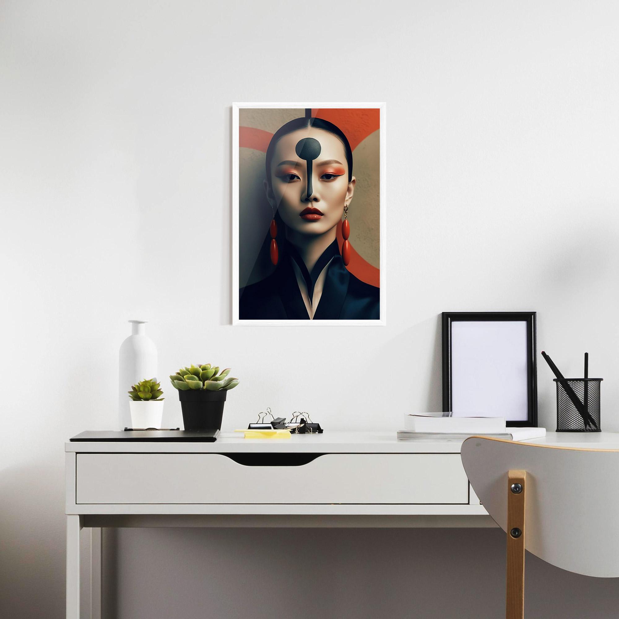 Gerahmte Poster Black Circle Asian Woman mockup 7