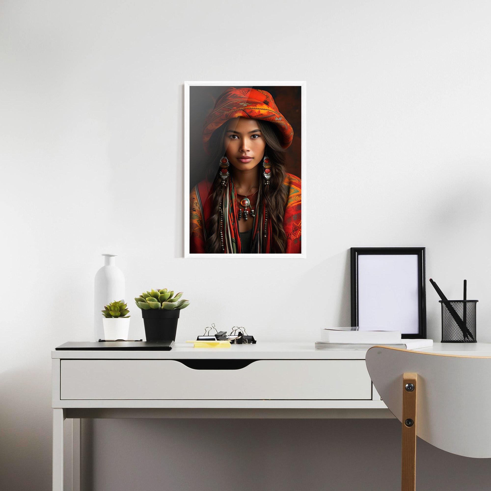 Gerahmte Poster Colorful Hat And Earrings mockup 7