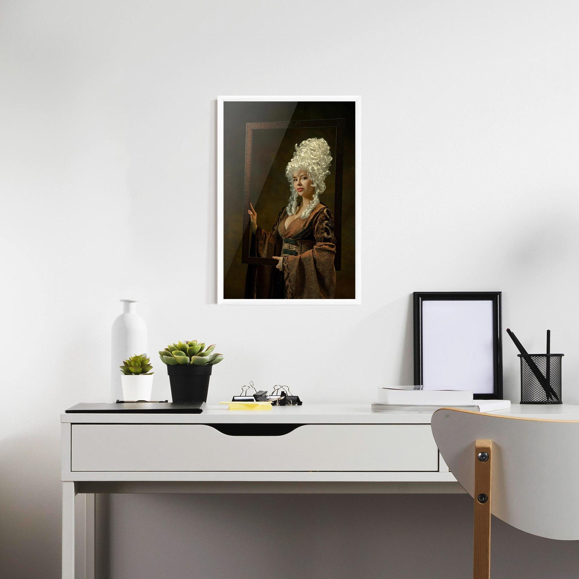 Gerahmte Poster Medieval Young Woman mockup 7