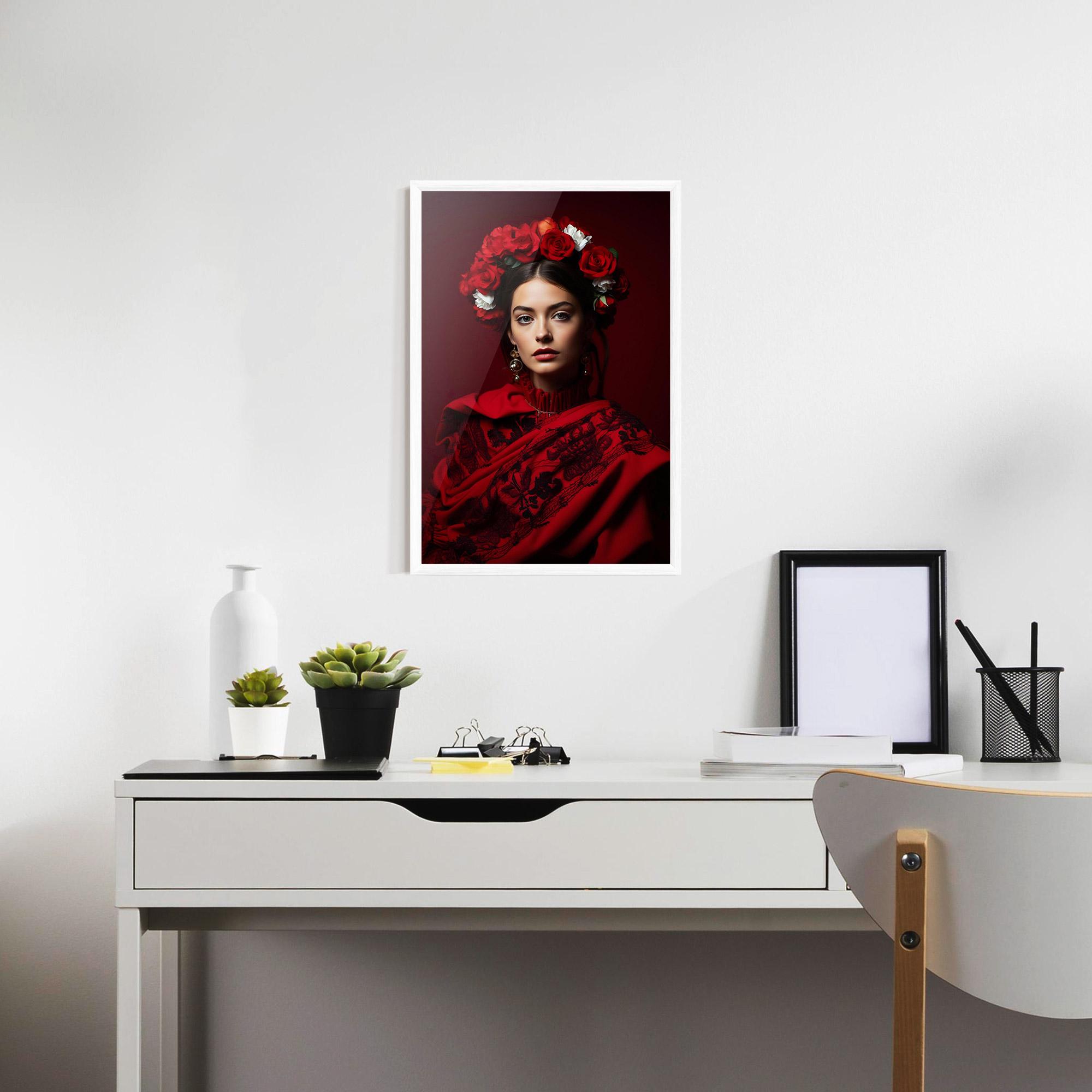 Gerahmte Poster Posing With Roses mockup 7