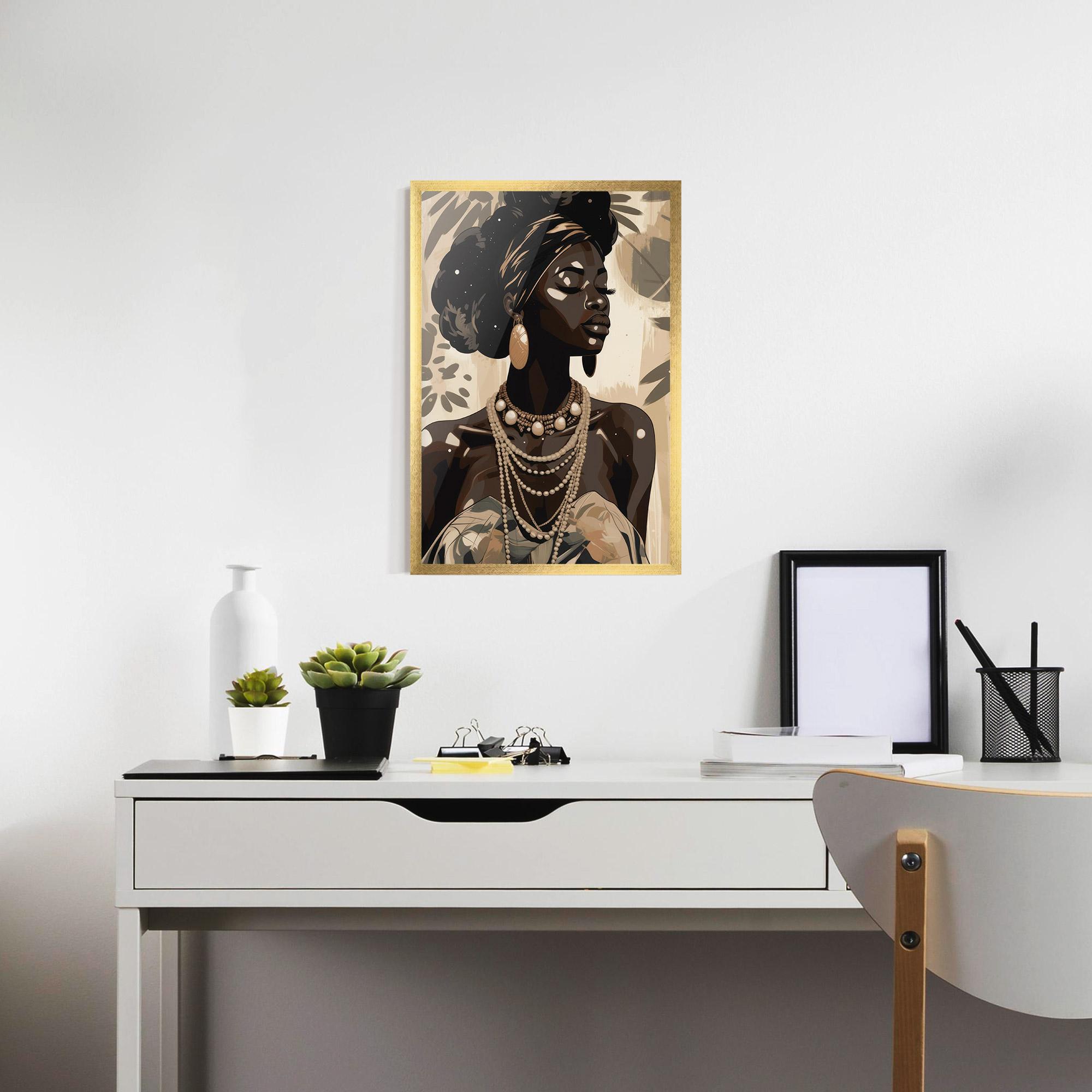 Gerahmte Poster African Woman On Cream mockup 7