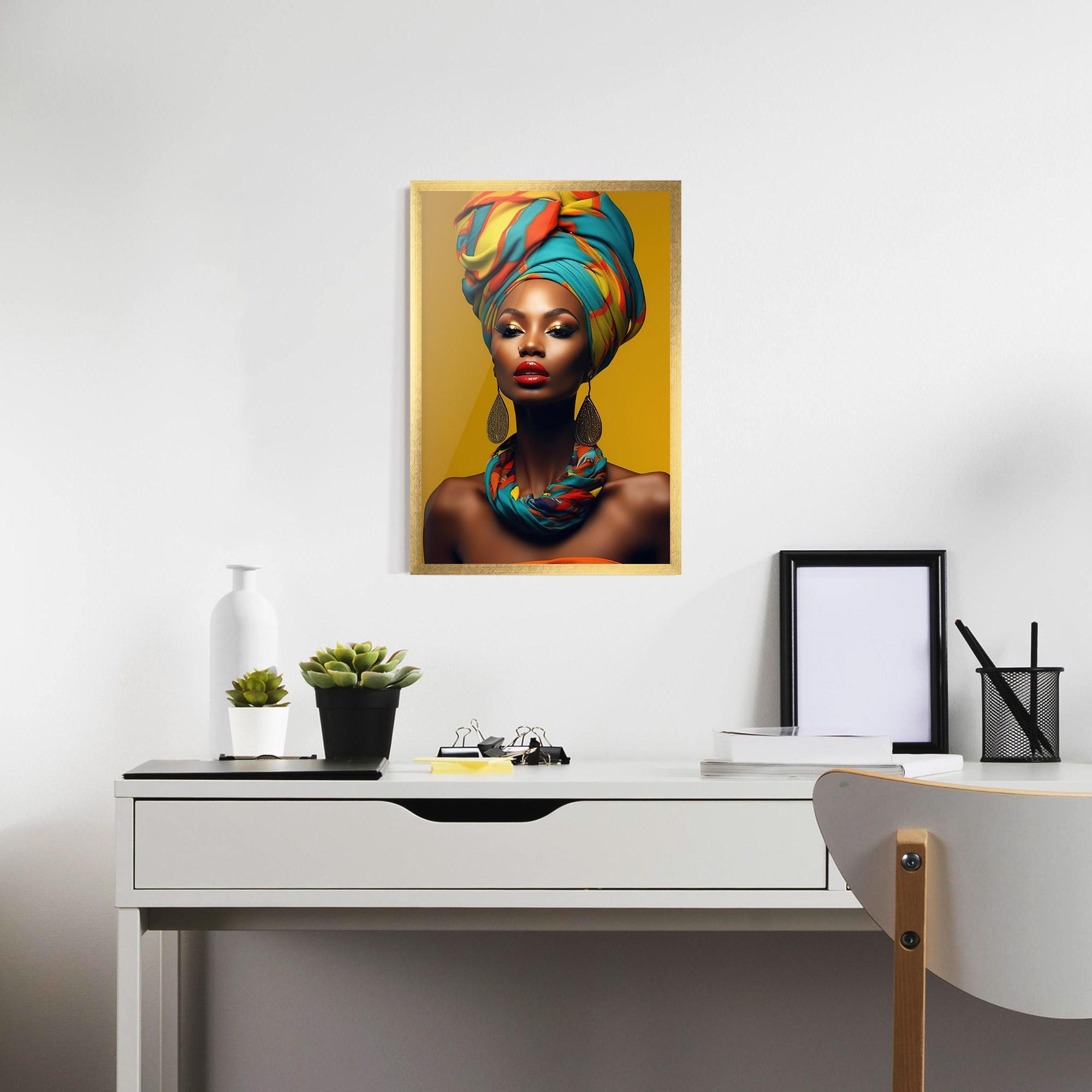 Gerahmte Poster African Yellow Portrait mockup 7