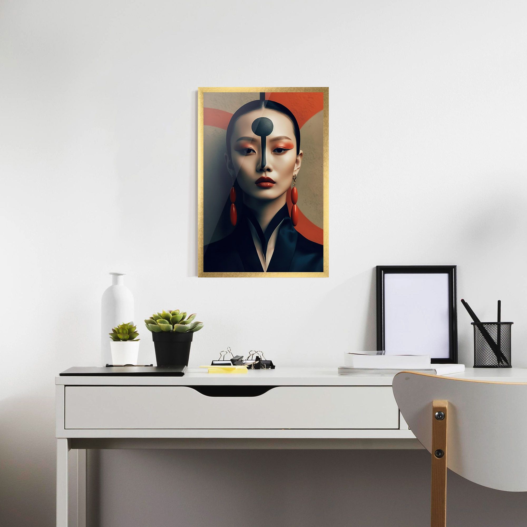Black Circle Asian Woman mockup 7