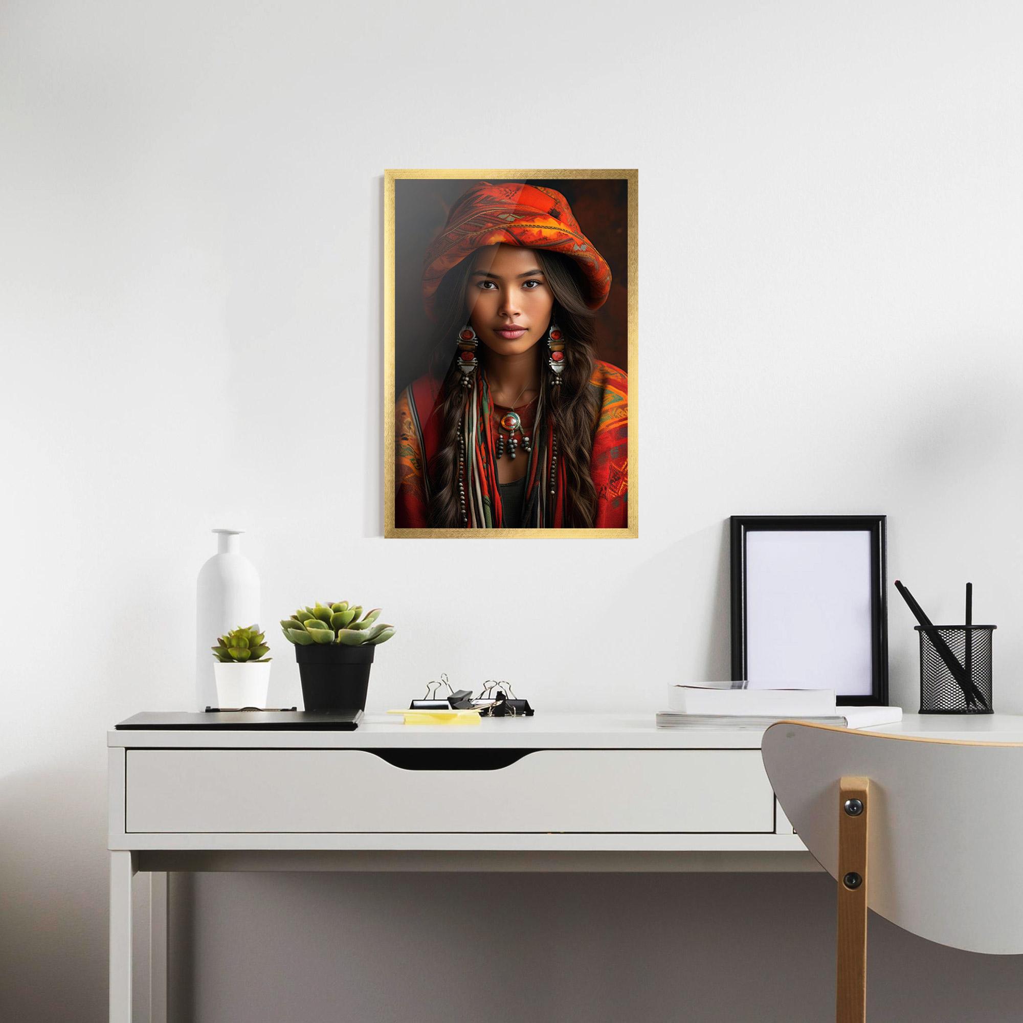 Gerahmte Poster Colorful Hat And Earrings mockup 7