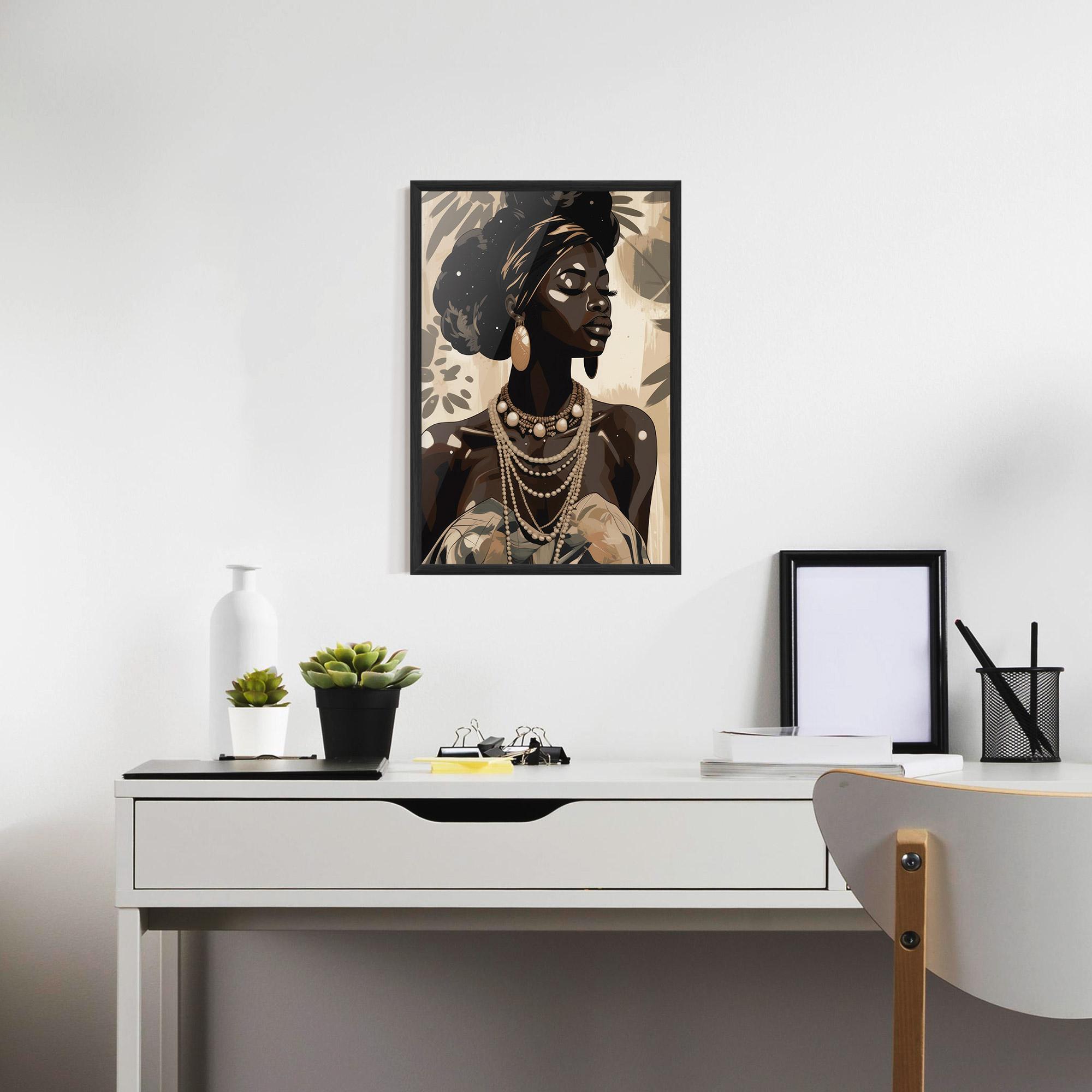 Gerahmte Poster African Woman On Cream mockup 7