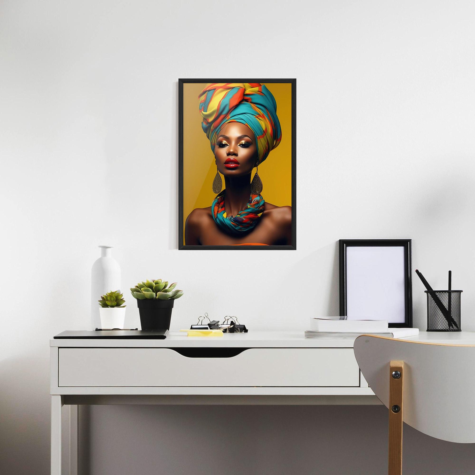 Gerahmte Poster African Yellow Portrait mockup 7