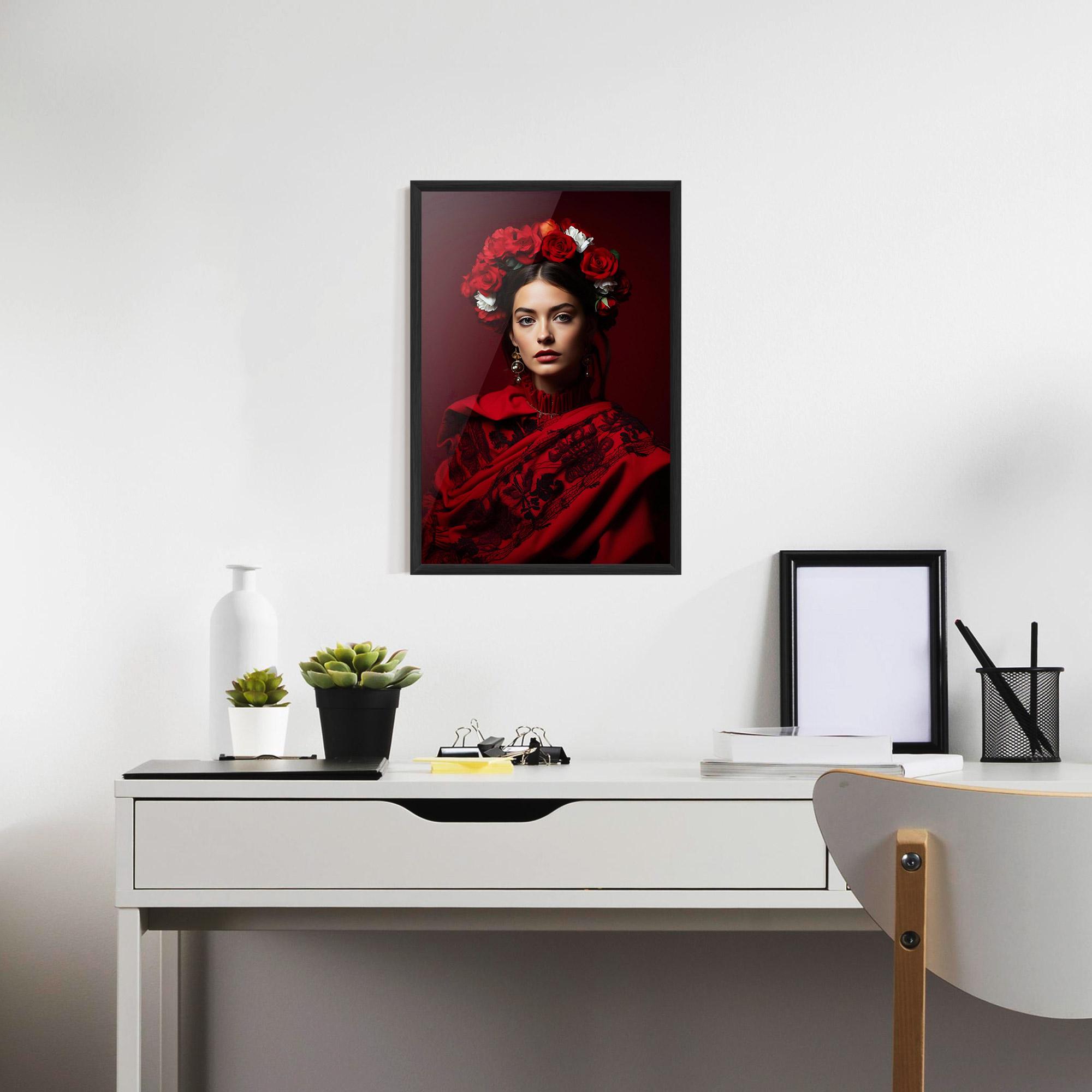 Gerahmte Poster Posing With Roses mockup 7