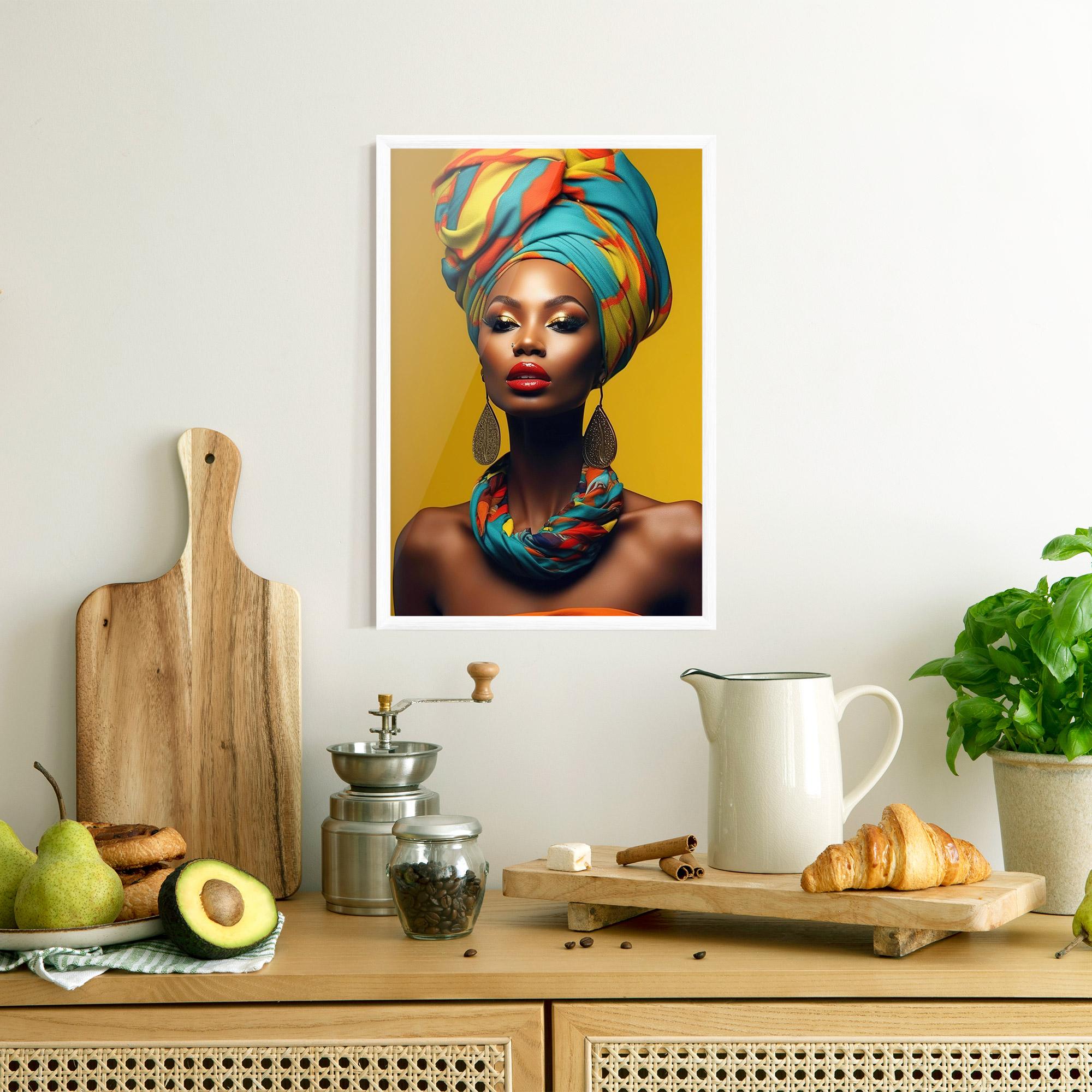 Gerahmte Poster African Yellow Portrait mockup 8
