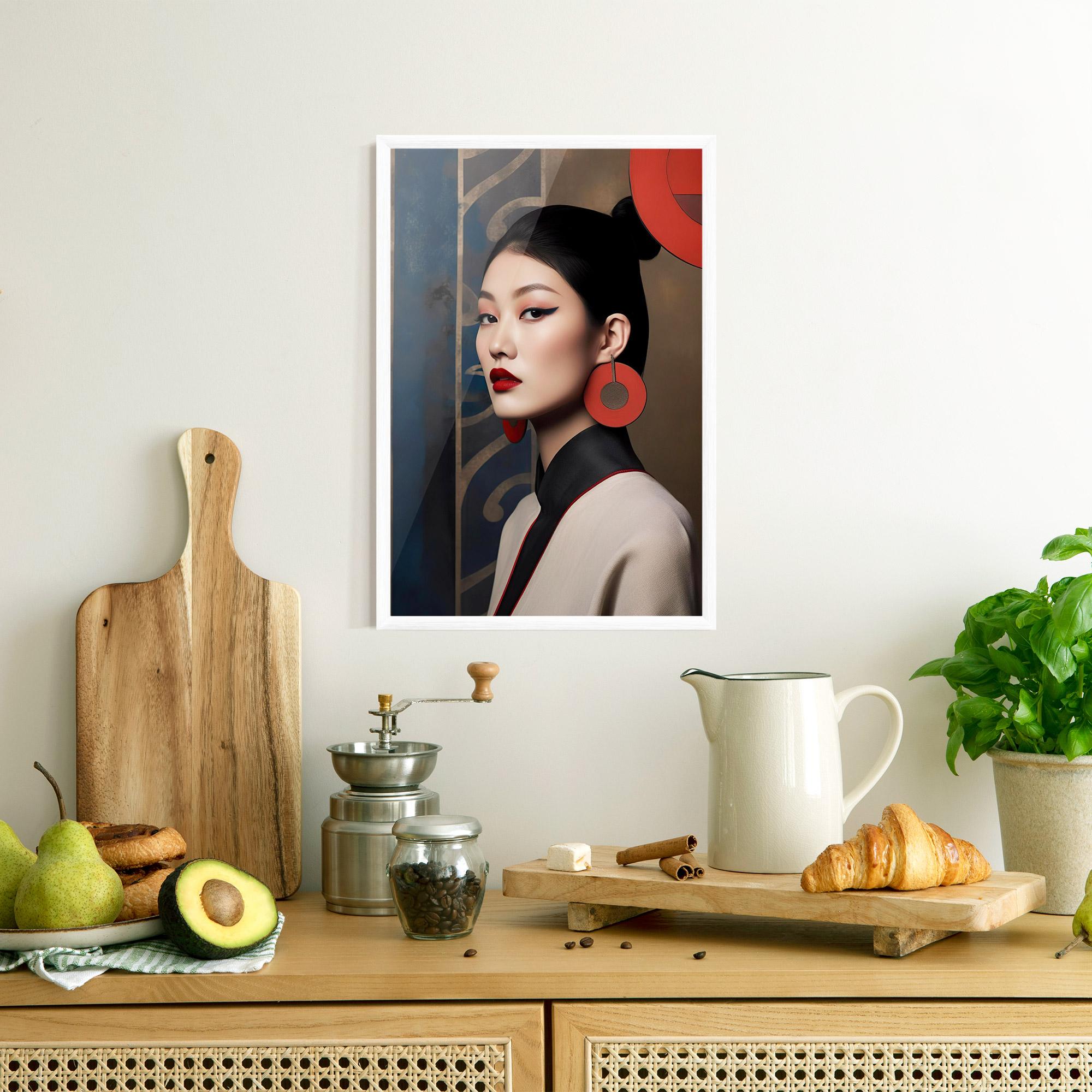 Gerahmte Poster Asian Big Earrings mockup 8