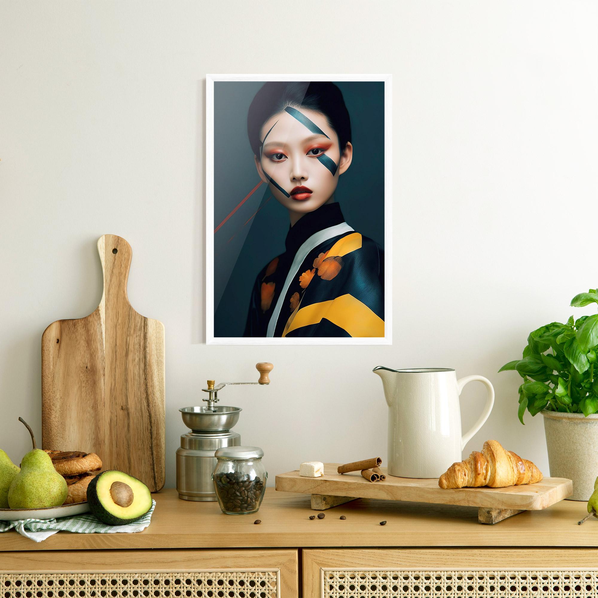 Gerahmte Poster Asian Painted Woman mockup 8