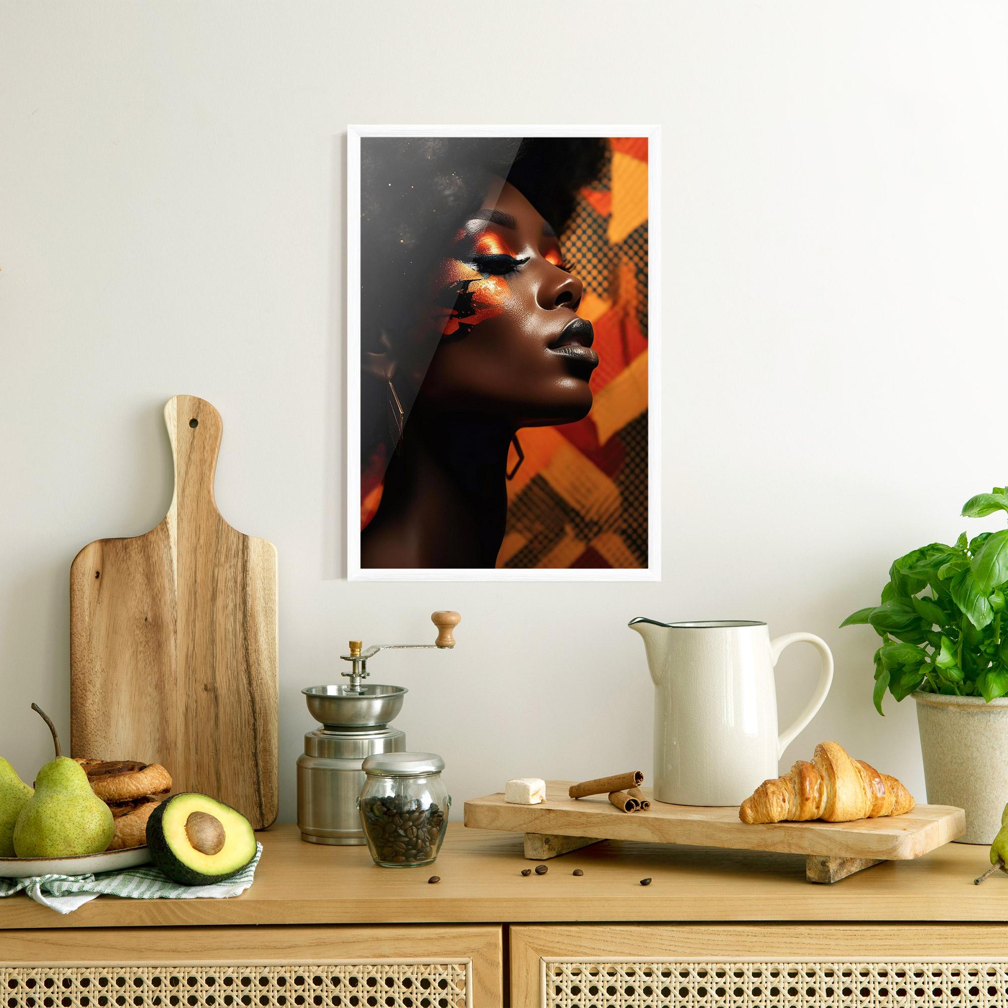 Gerahmte Poster Beautiful Orange Makeup mockup 8