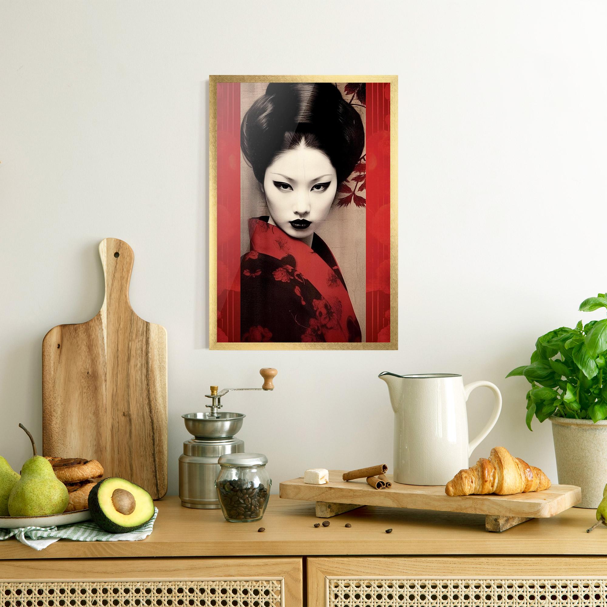 Gerahmte Poster Black Asiatic Makeup mockup 8