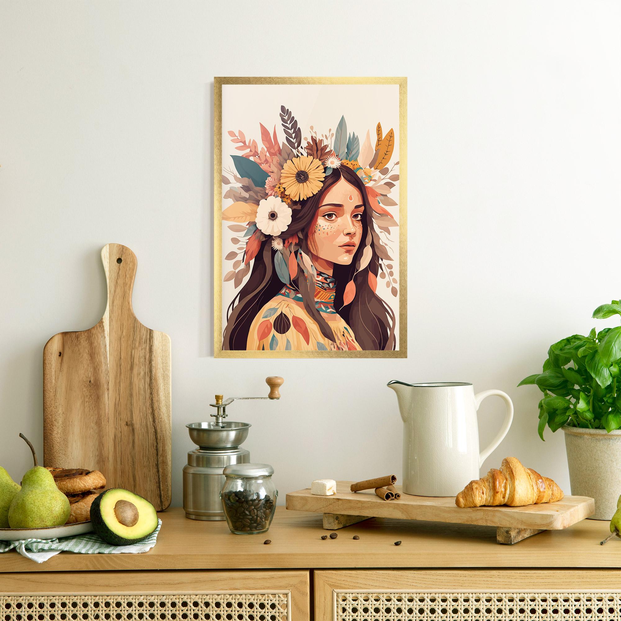 Gerahmte Poster Boho Girl mockup 8