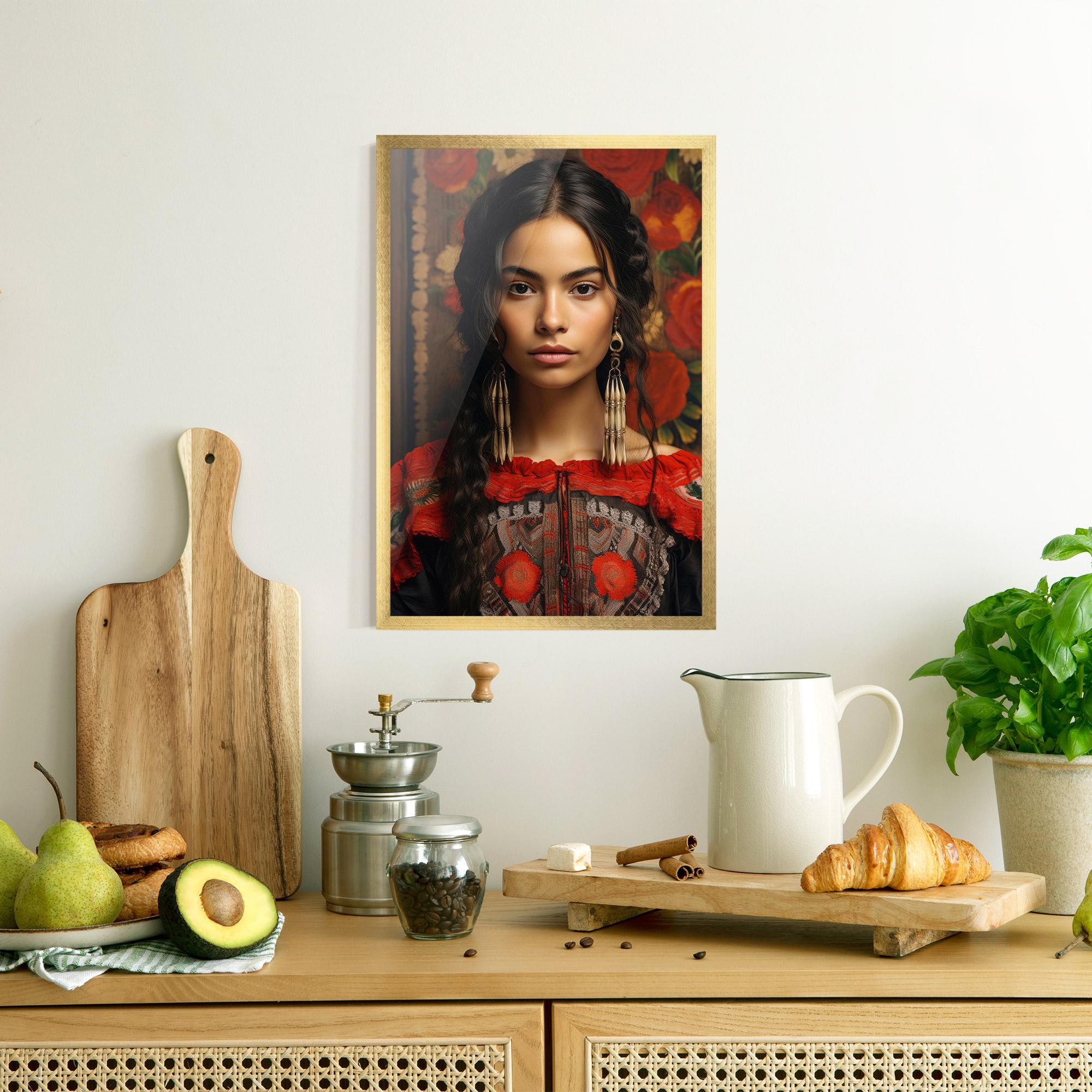 Gerahmte Poster Mexican Traditional Dress mockup 8