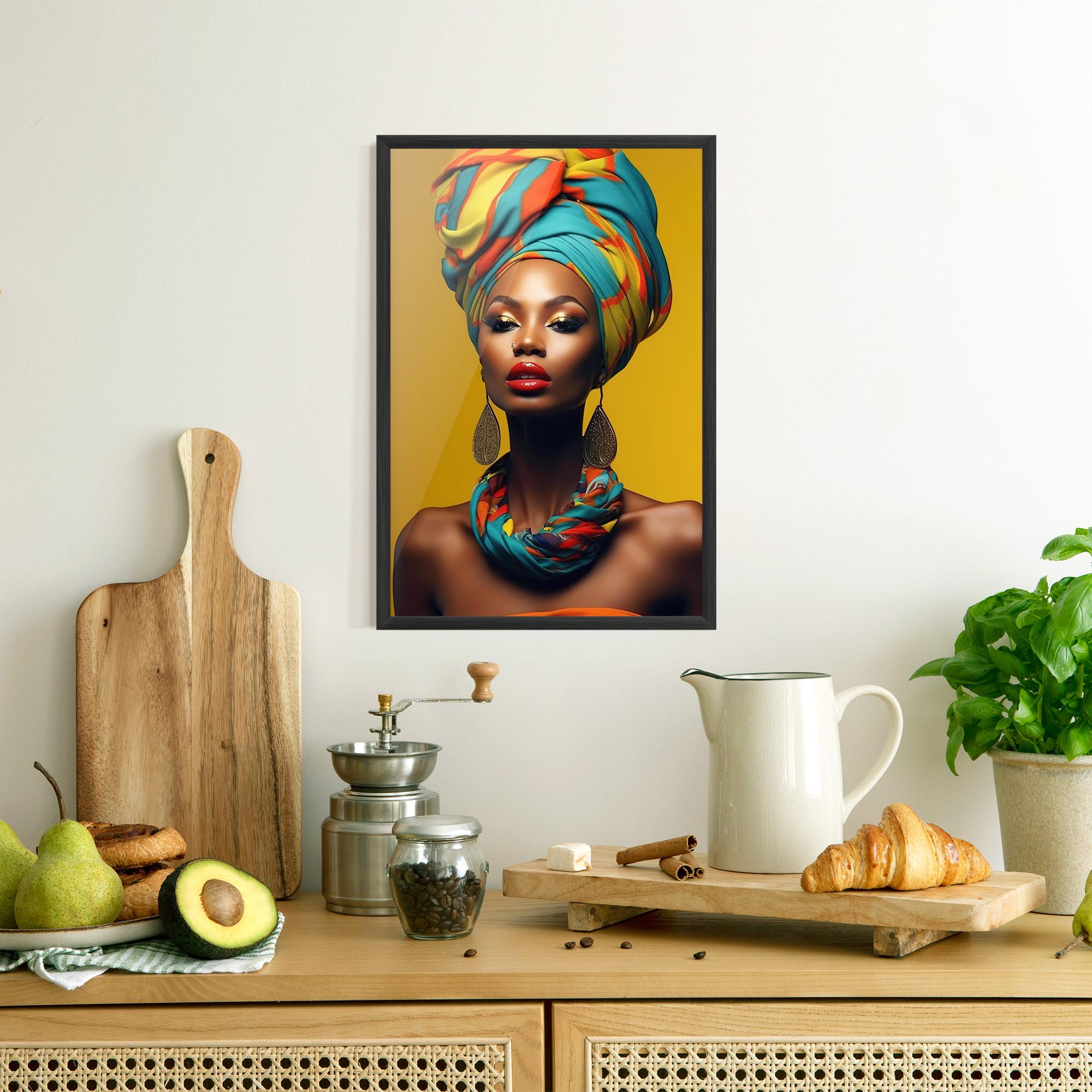 Gerahmte Poster African Yellow Portrait mockup 8
