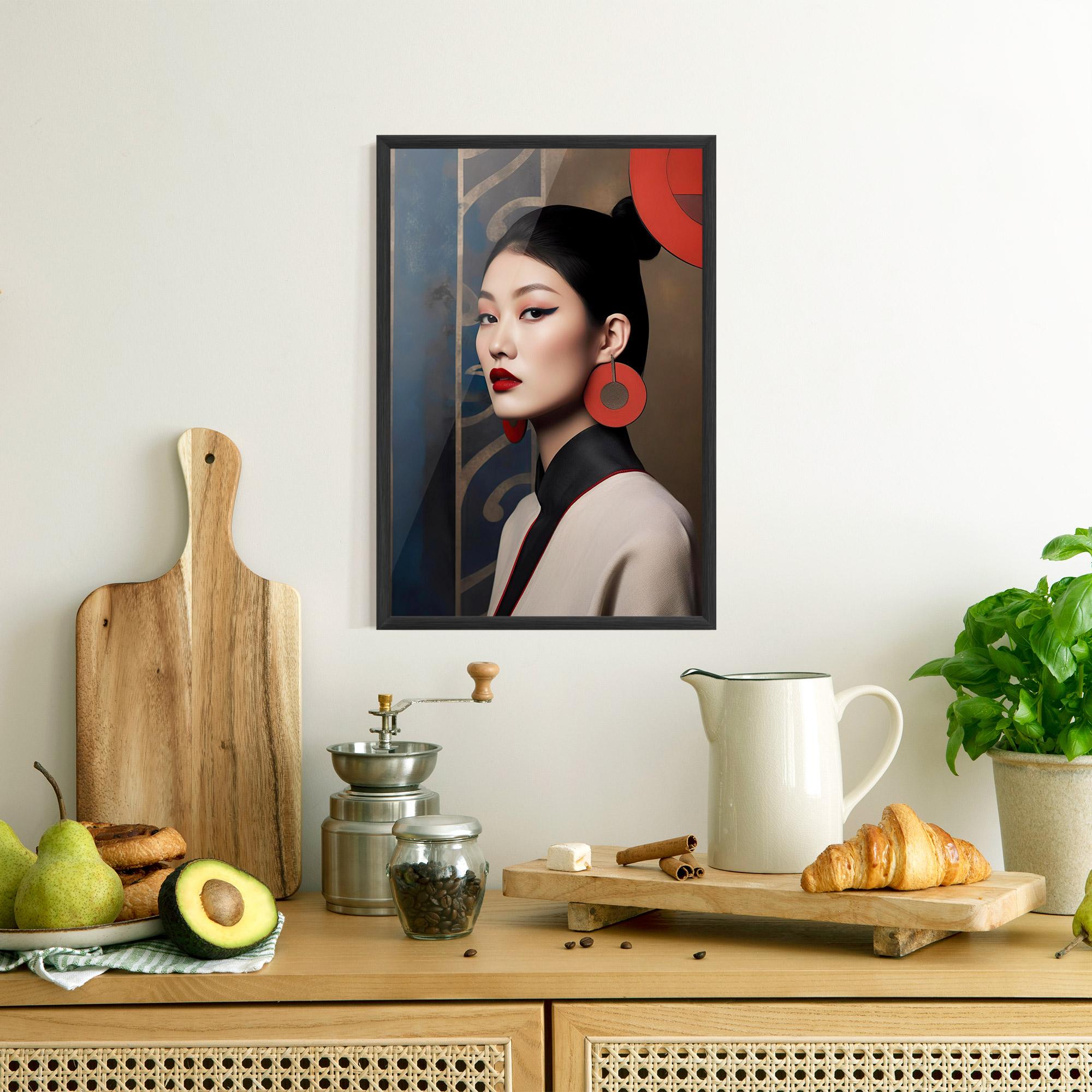 Gerahmte Poster Asian Big Earrings mockup 8
